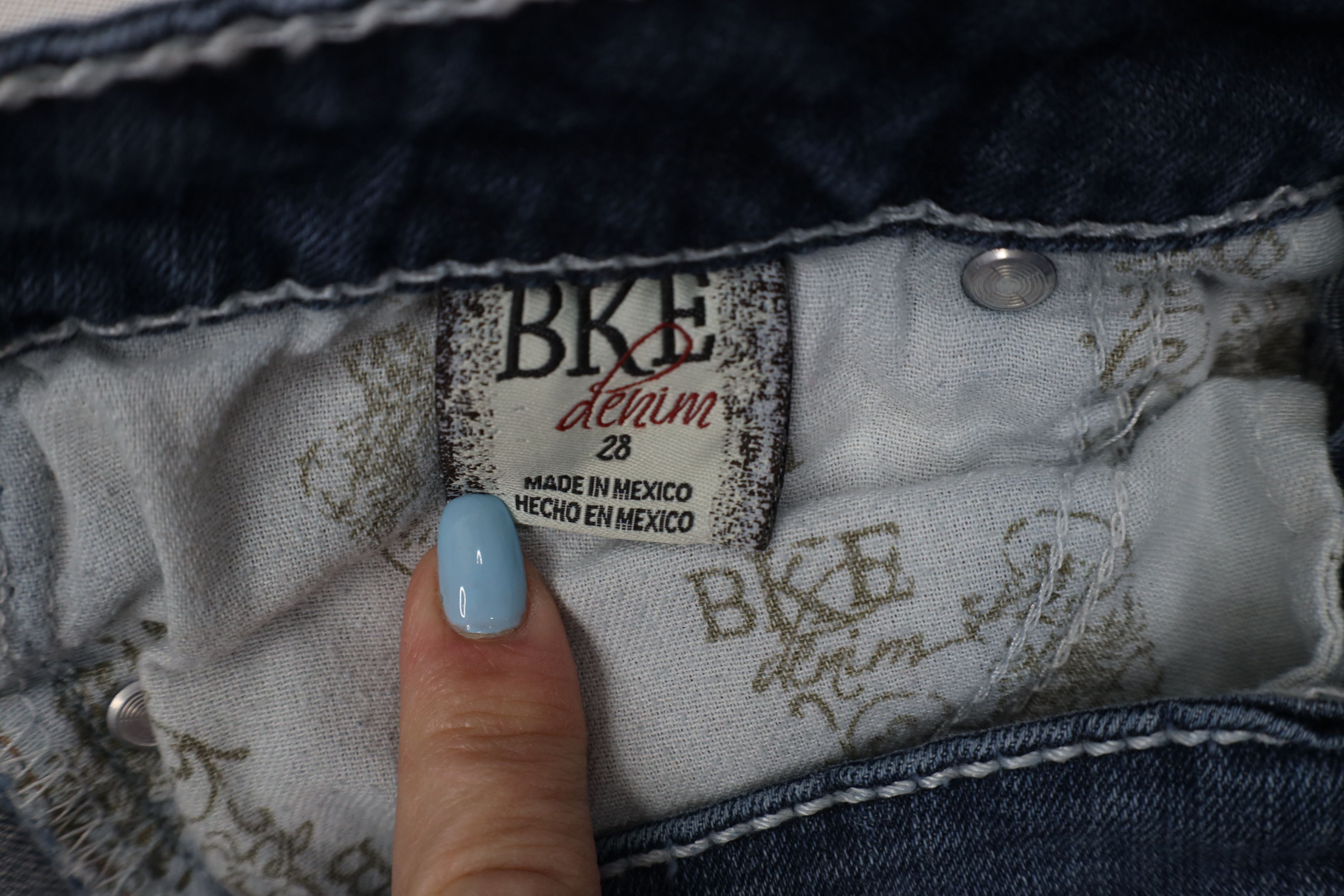 Vintage Buckle BKE Stitch Stella Cropped Flared Denim Jeans Blue Size 28" / US 6 / IT 42 - 10 Thumbnail