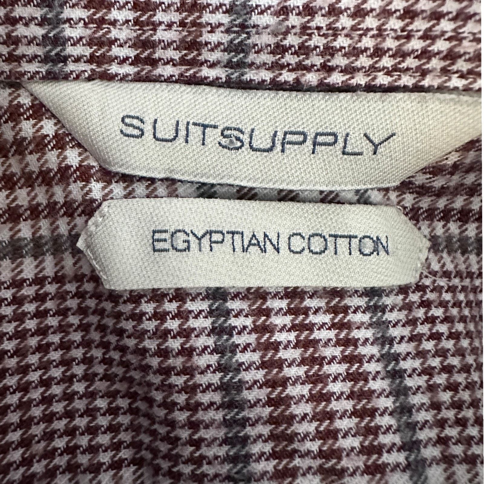 Suitsupply Suitsupply Dress Shirt Mens 15 3/4 Reddish Brown Check Size US M / EU 48-50 / 2 - 6 Thumbnail