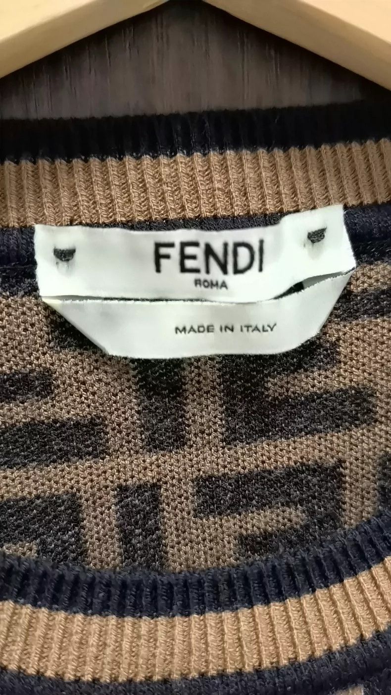 Fendi Fendi Knitted short-sleeved sweater Size US XXS / EU 40 - 3 Thumbnail