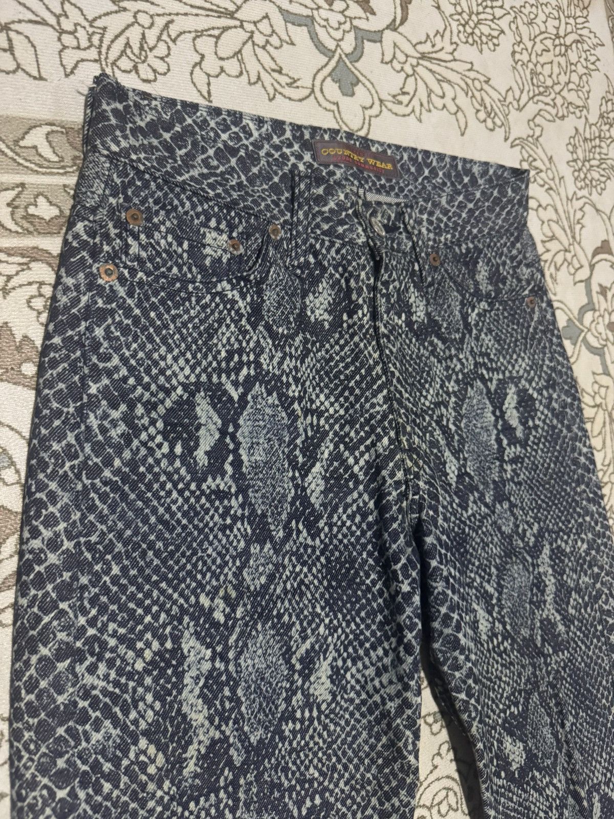 Hysteric Glamour 🇯🇵🔥 Flare Snake Skin Hysteric Denim Jeans Size US 28 / EU 44 - 3 Thumbnail