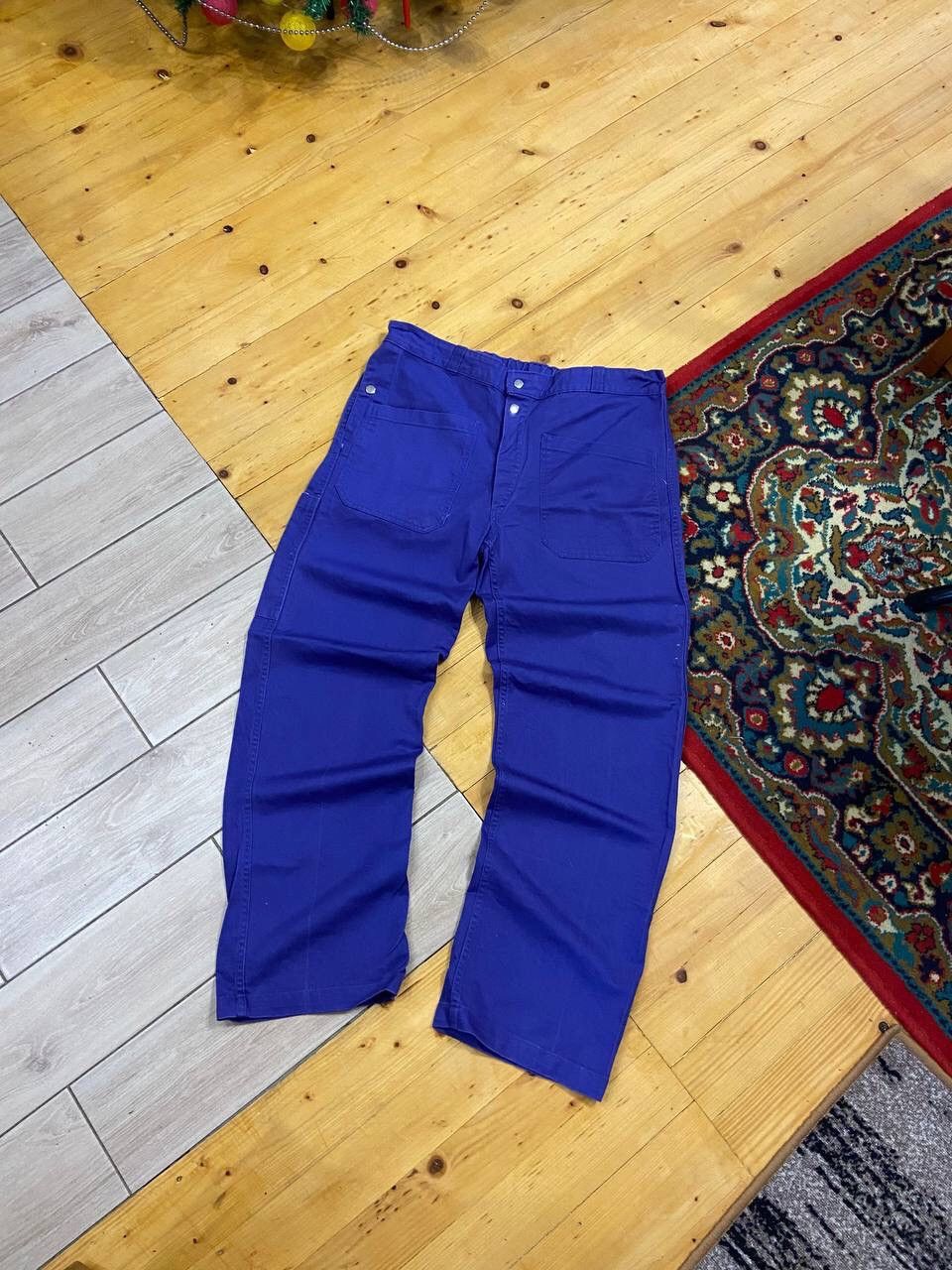 Le Laboureur Vintage French Workwear Washed Blue Front Pochets Pants Size US 33 - 1 Thumbnail
