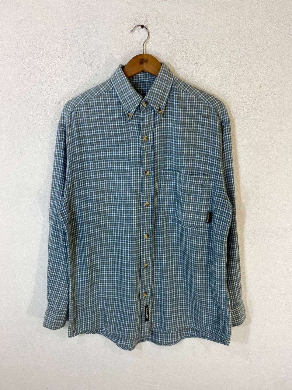 image of Avant Garde x Flannel Vintage Timberland Flannel Shirt Nice Design in Blue, Men's (Size XS)