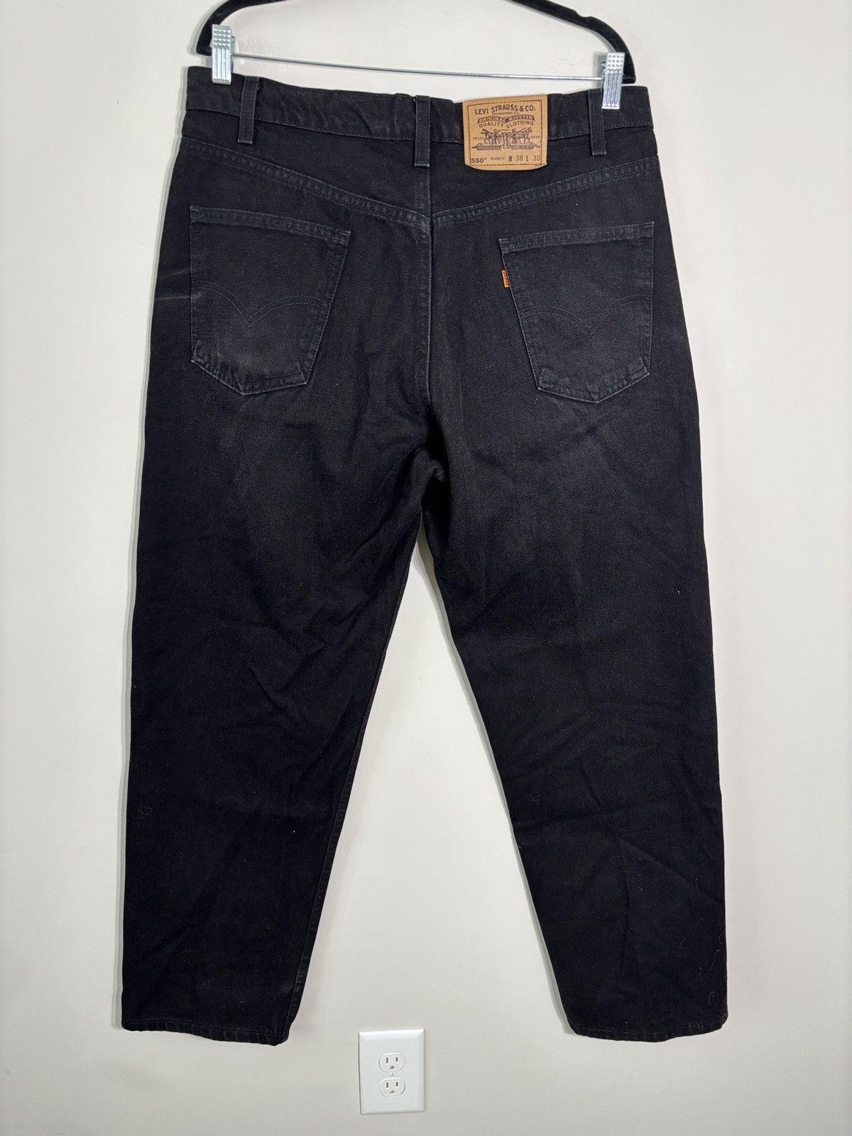 Levi's Vintage Levi’s 550 Orange Tab Black Denim Jeans 36x30 USA Size US 36 / EU 52 - 5 Thumbnail