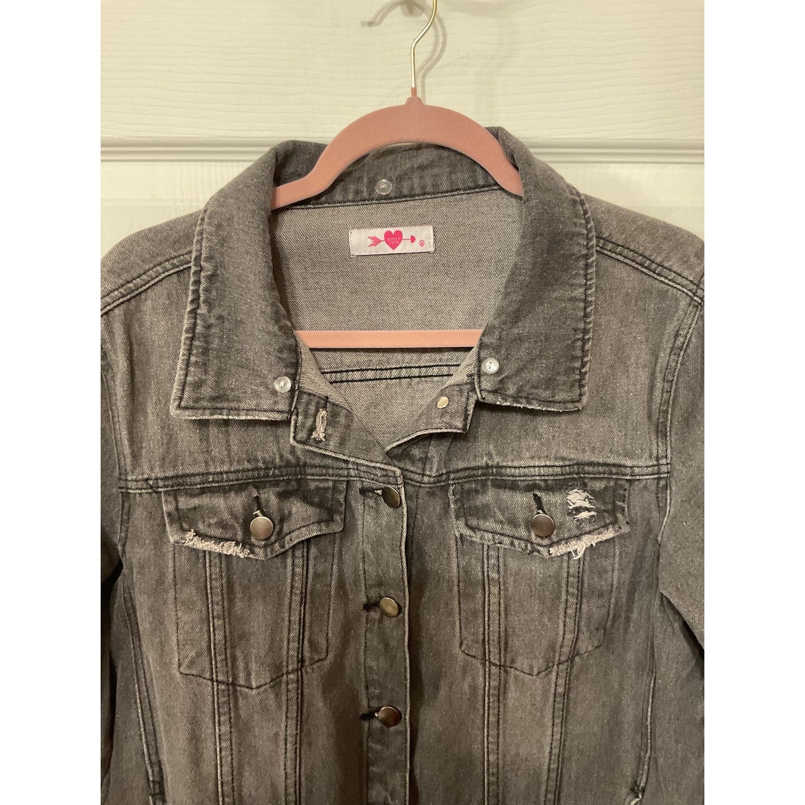 BuddyLove BuddyLove Hazel Dark Gray Distressed Denim Trucker Jacket, M Size M / US 6-8 / IT 42-44 - 2 Thumbnail