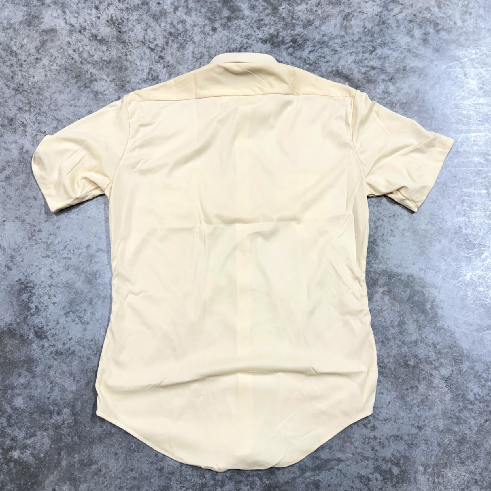 Sears VINTAGE Sears Shirt Mens Medium Beige Solid Perma-Prest Knit Button Short Sleeve Size US M / EU 48-50 / 2 - 5 Thumbnail
