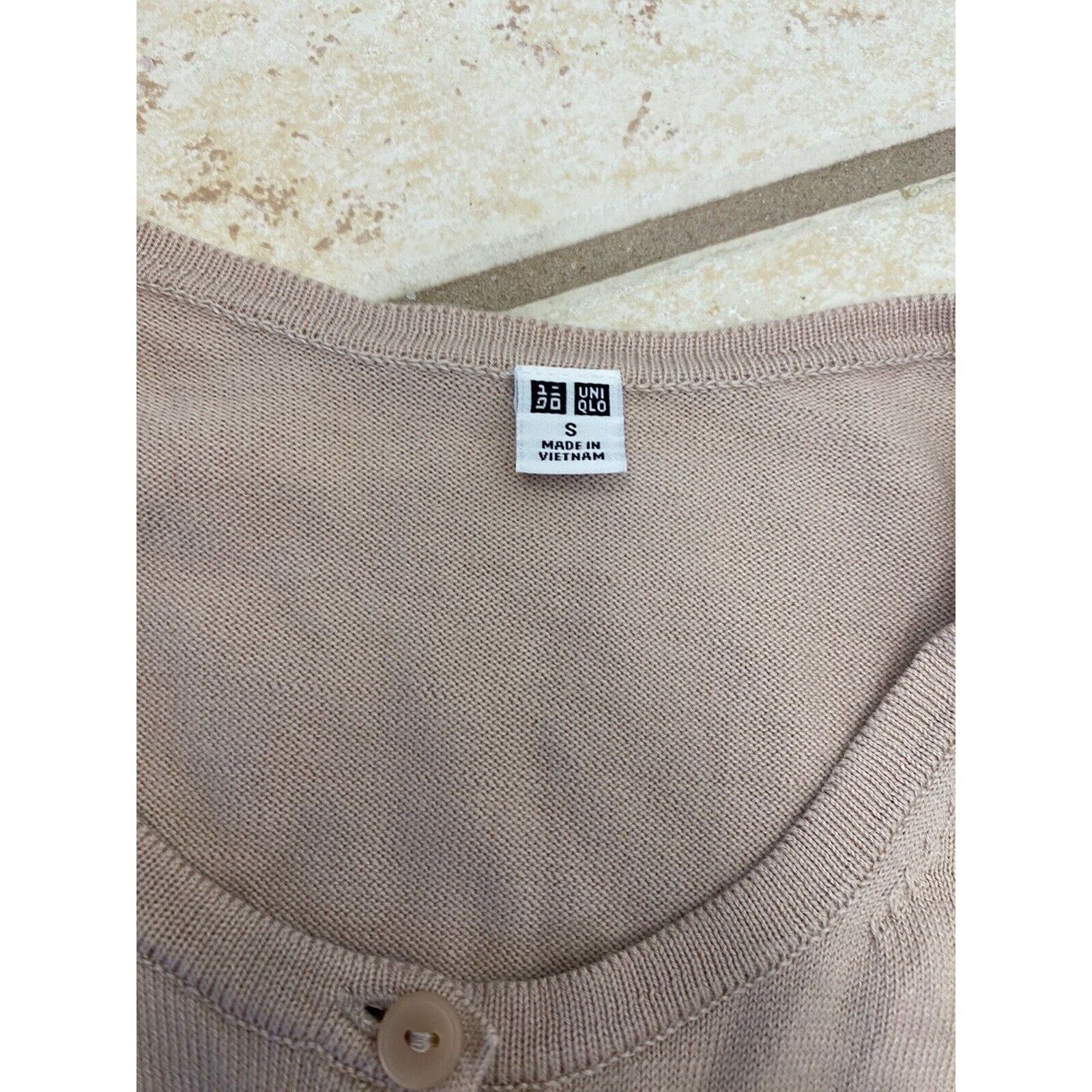Uniqlo Uniqlo Beige 100% Cotton Button Up Cardigan Sweater Size S / US 4 / IT 40 - 5 Thumbnail