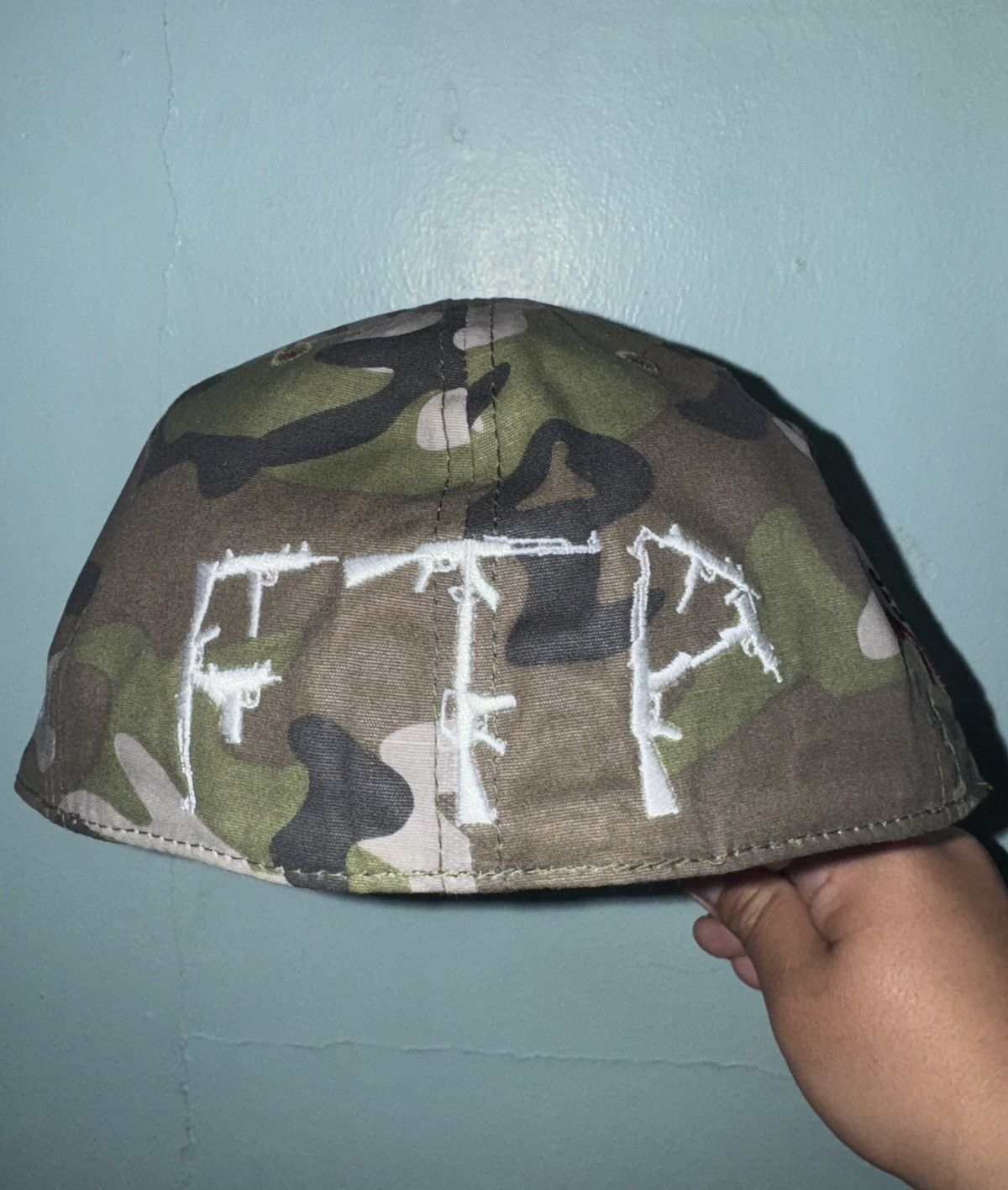 Fuck The Population Firearm Wax Cotton Fitted Hat. Sz 7 1/8 Size ONE SIZE - 6 Thumbnail