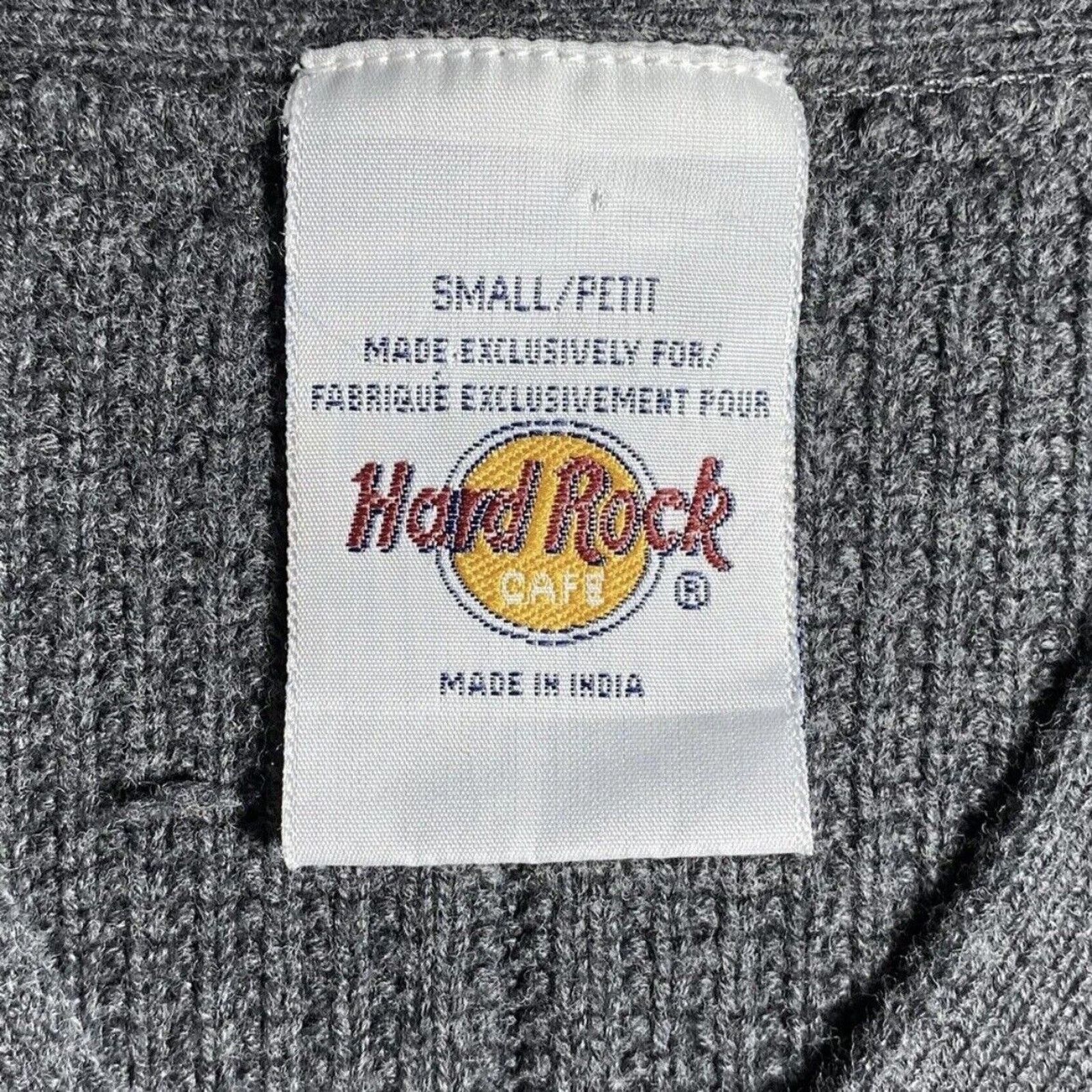 Hard Rock Cafe Vintage Hard Rock Cafe Madrid Henley Knit Sweater Gray Size S / US 4 / IT 40 - 3 Thumbnail