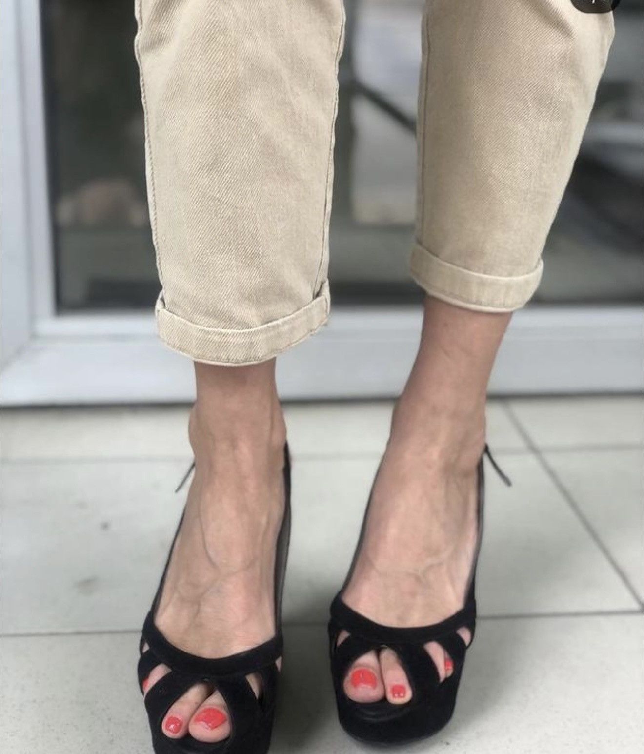 Sergio Rossi black wedge suede sandals Sergio Rossi Size US 8.5 / IT 38.5 - 8 Thumbnail