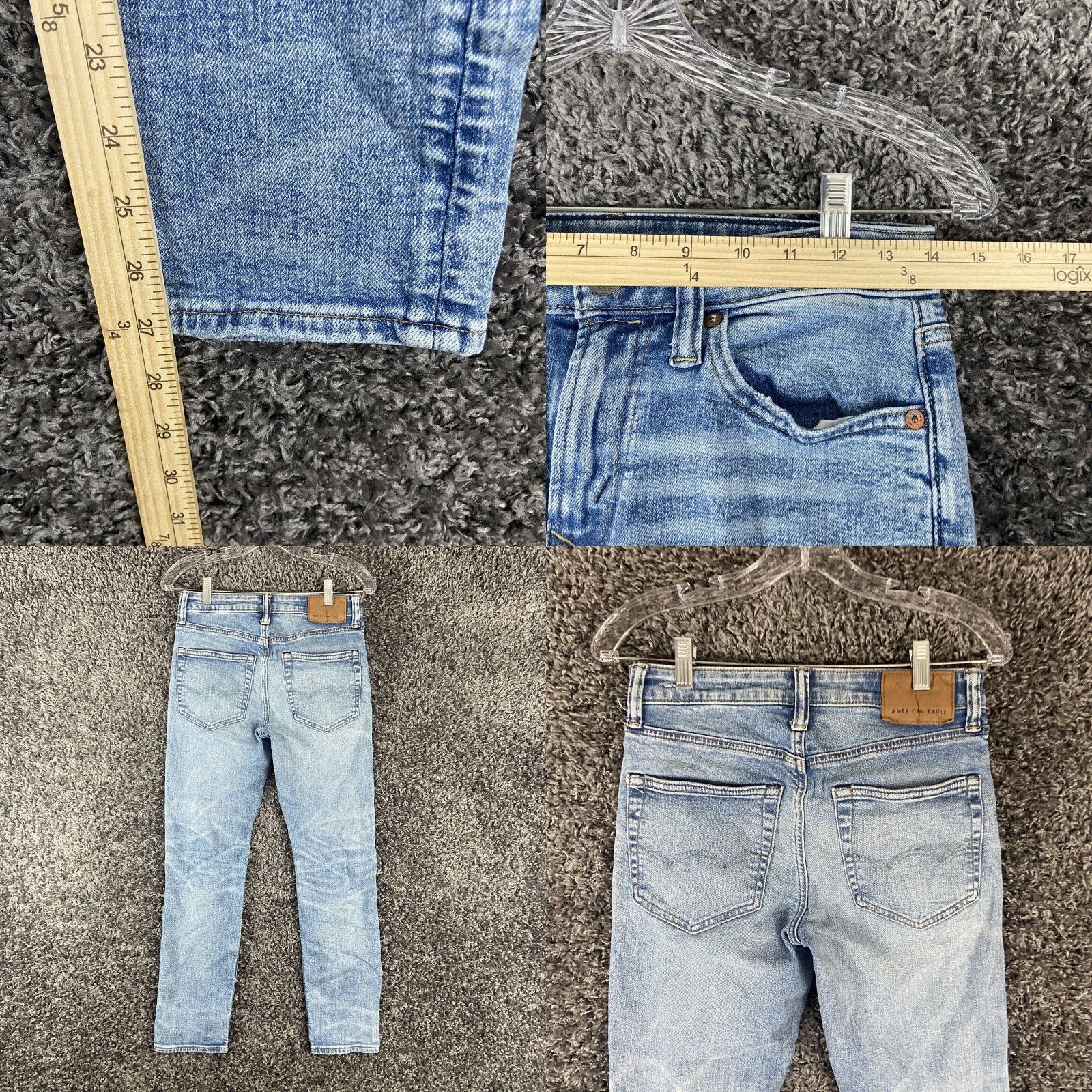 American Eagle Outfitters AMERICAN EAGLE AIRFLEX Athletic Distressed Skinny Jeans Adult 28x27 Blue Mens Size US 28 / EU 44 - 8 Thumbnail