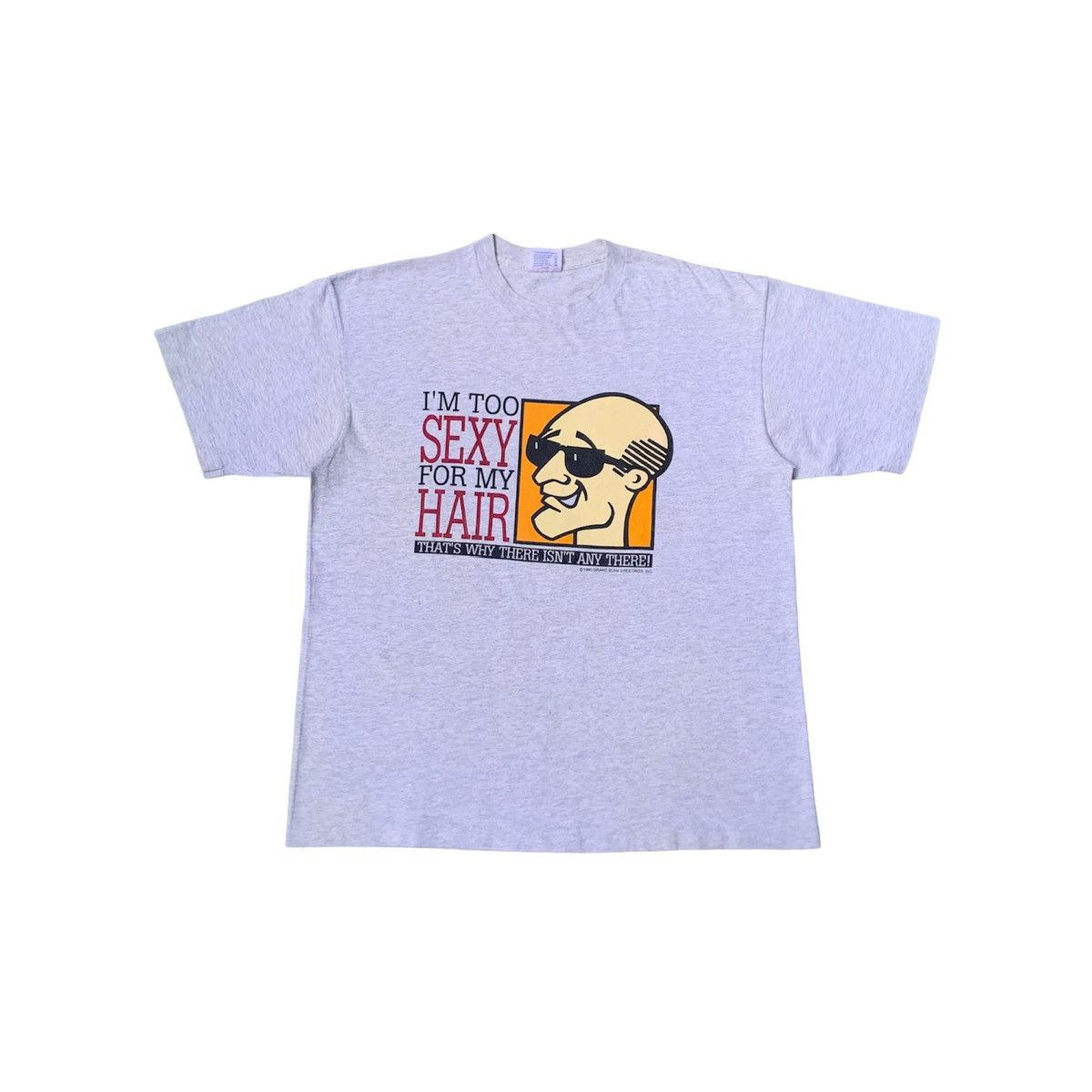 image of Humor x Vintage I'm Too Sexy For My Hair Tshirt in Grey, Men's (Size XL)