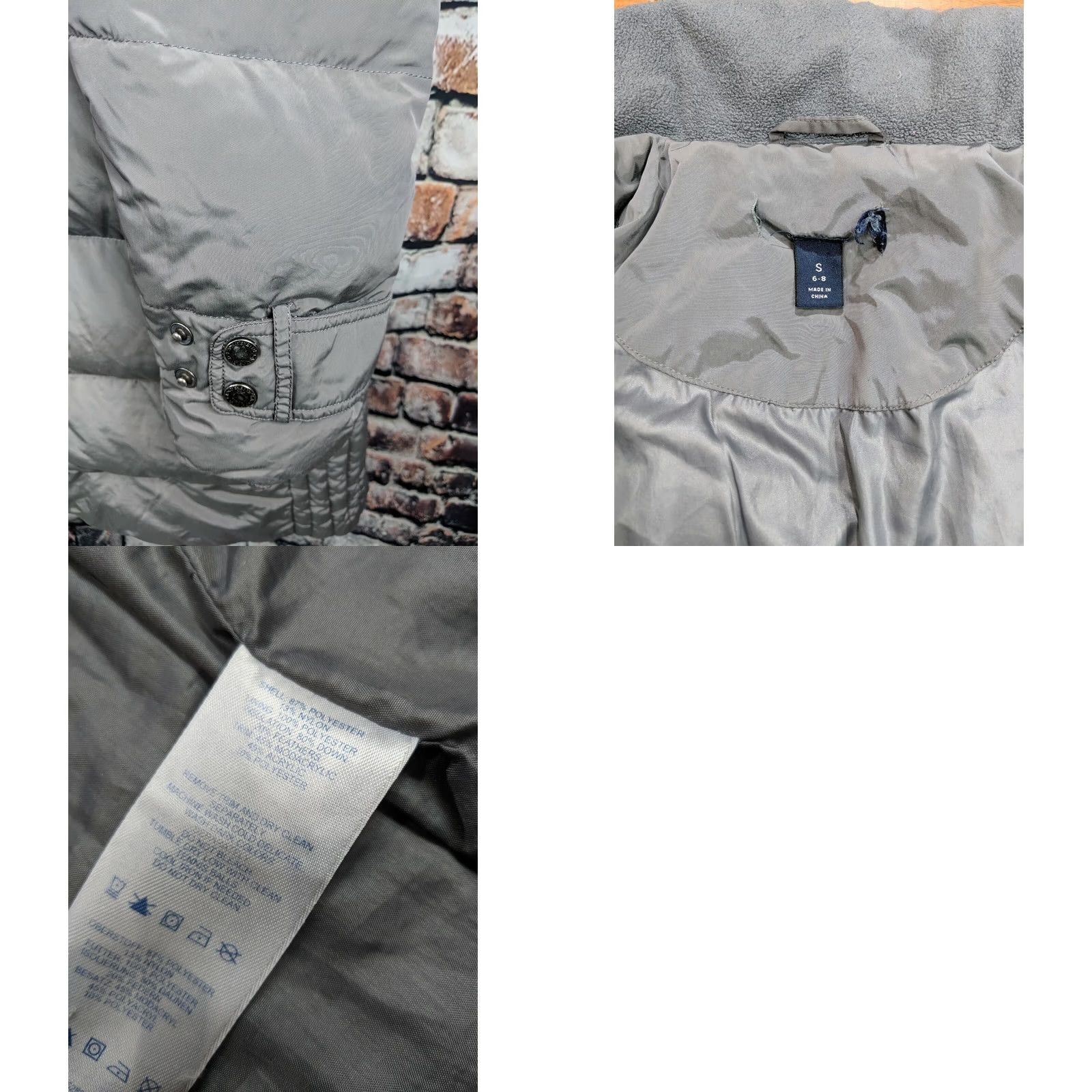 Lands' End LANDS END Womens Small Long Down Puffer Jacket Coat Quilted Grey Winter Size S / US 4 / IT 40 - 8 Thumbnail