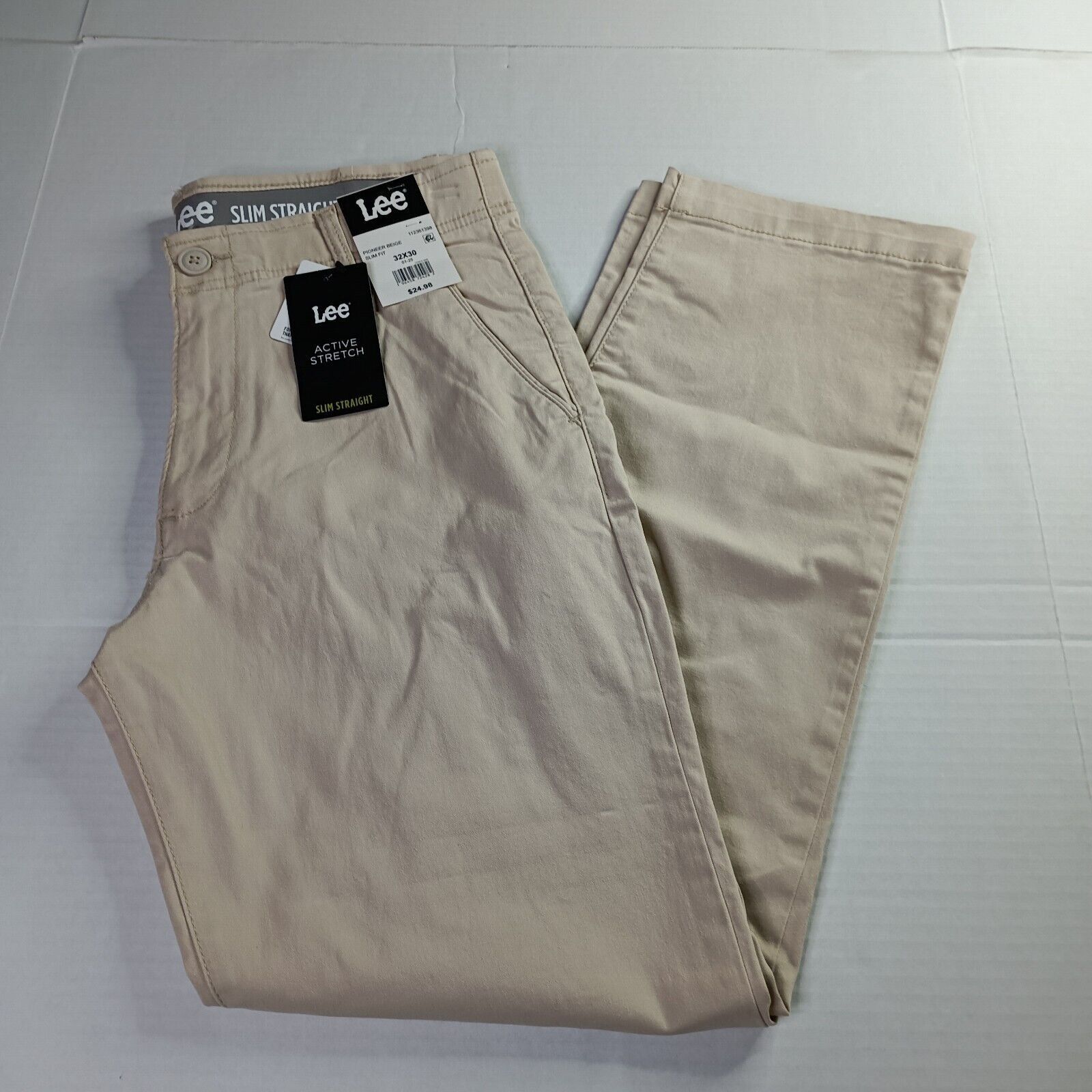Lee Lee Chino Motion Flex Waistband Pants Men's 32x30 Beige Slim Size US 32 / EU 48 - 1 Thumbnail