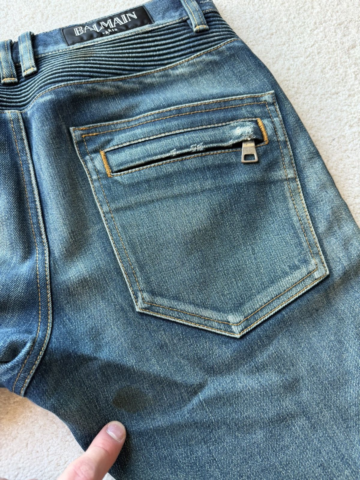 Balmain BALMAIN BIKER DENIM JEANS Size US 30 / EU 46 - 9 Thumbnail