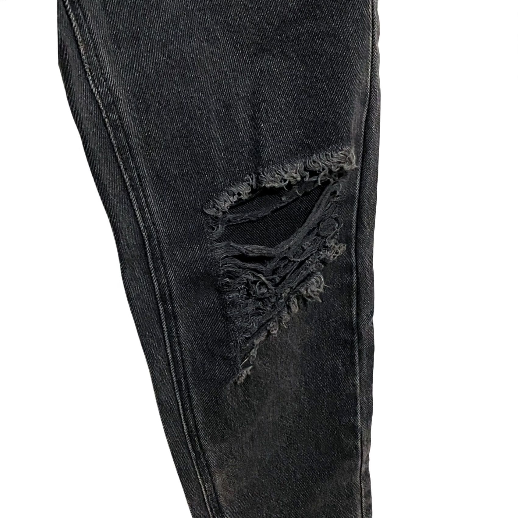 Pacsun VINTAGE PacSun Ultra High Rise Slim Black Jeans Womens 25 Distressed Ripped Button Fly Size 42" / US 20 - 7 Thumbnail