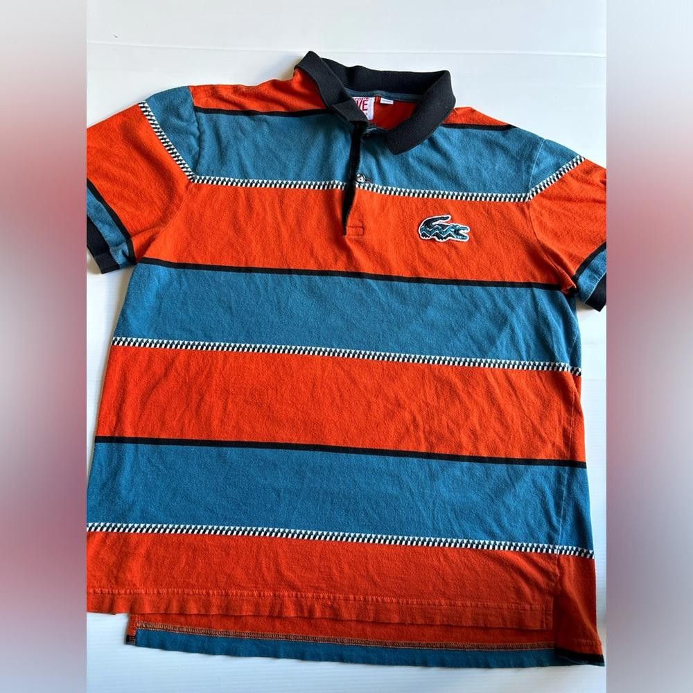 Lacoste Vintage Lacoste Striped Polo T-Shirt Size US L / EU 52-54 / 3 - 1 Thumbnail