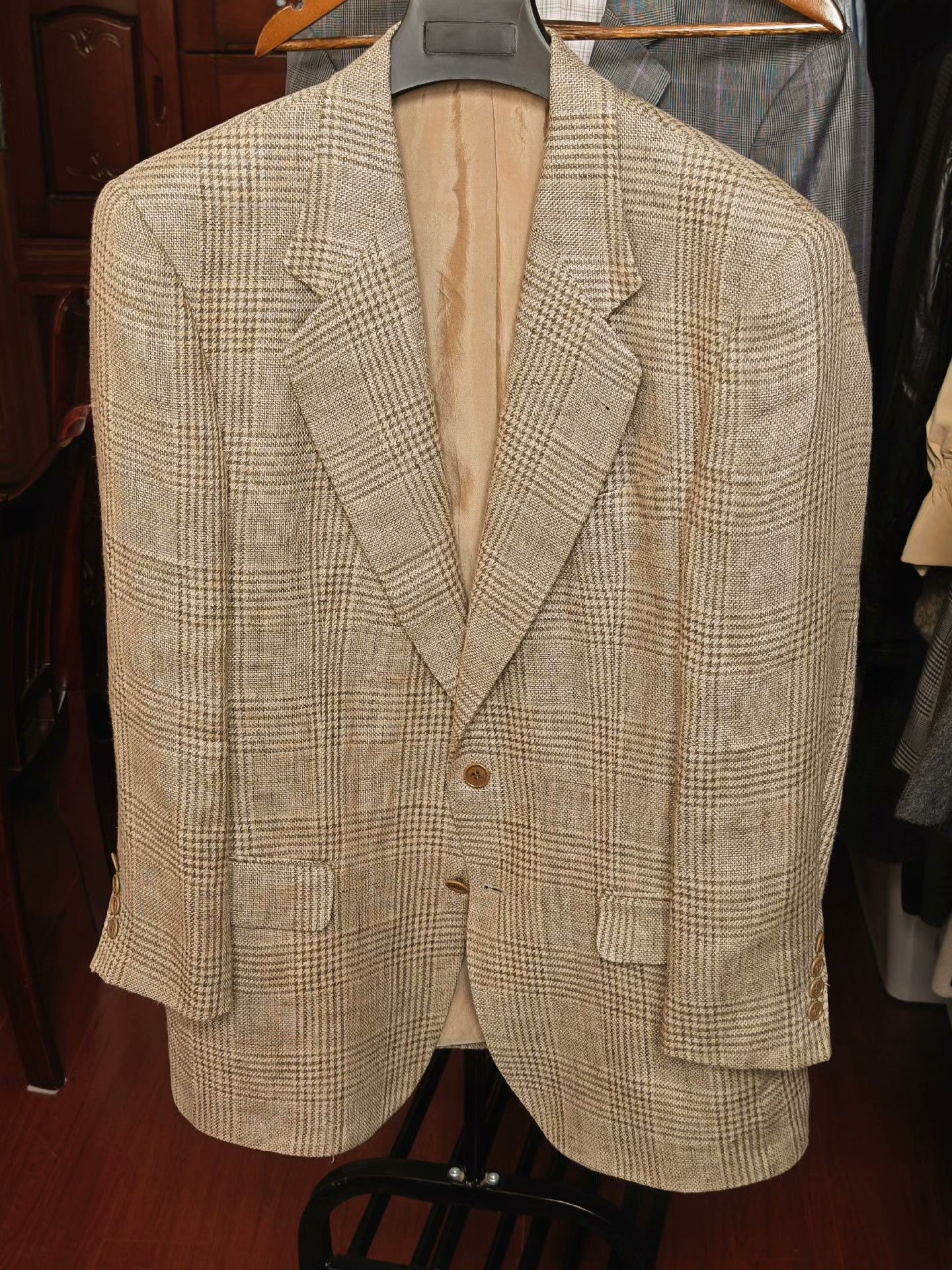 Valentino Vintage Valentino Linen Check Suit Size US M / EU 48-50 / 2 - 1 Thumbnail