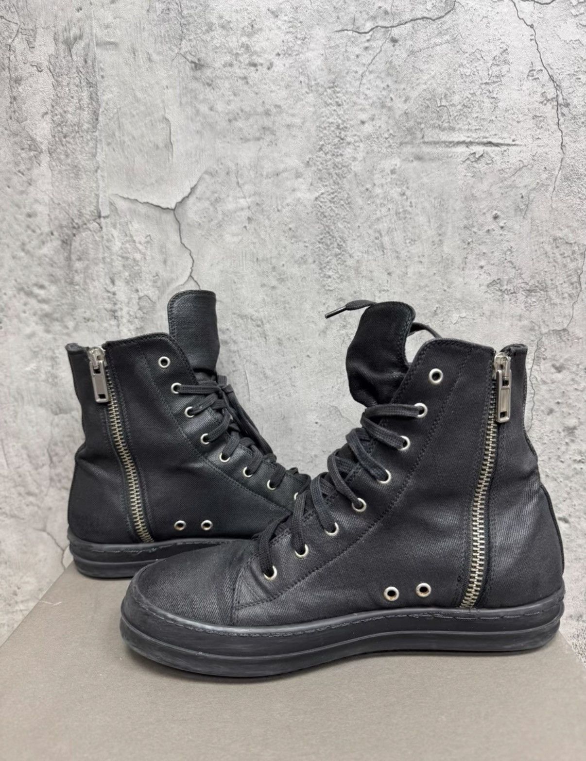 Rick Owens Rick Owens DRKSHDW Waxed Canvas High-Top K37 Size US 9.5 / EU 42-43 - 4 Thumbnail