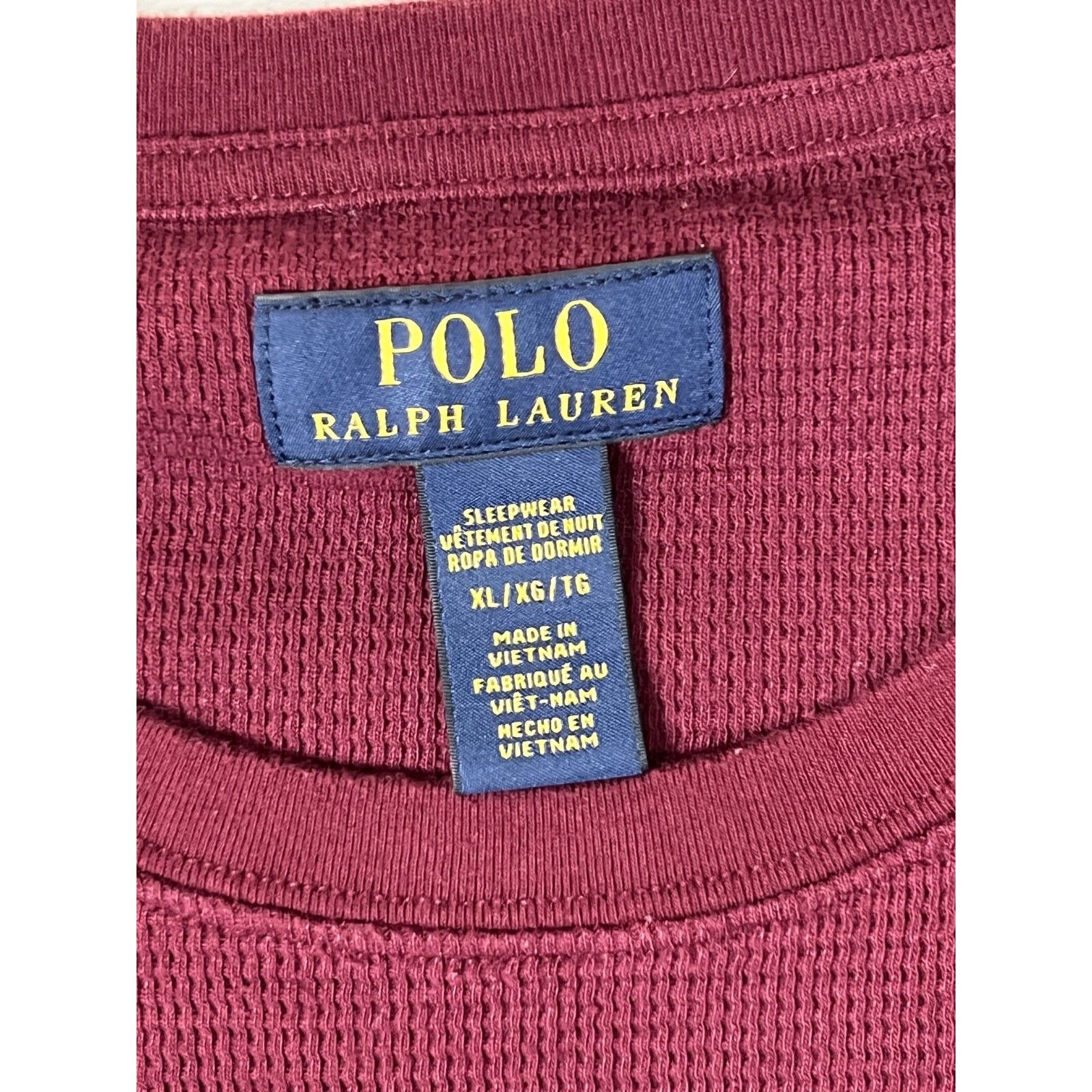 Polo Ralph Lauren Polo Ralph Lauren Sleep Shirt Red Size XL Waffle Knit 100% C Size US XL / EU 56 / 4 - 3 Thumbnail