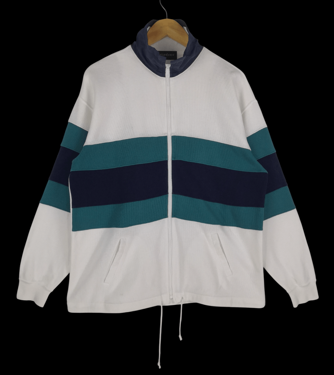Yves Saint Laurent Vintage 90s Yves Saint Laurent Spellout YSL Zipper Sweater Size US XL / EU 56 / 4 - 1 Thumbnail