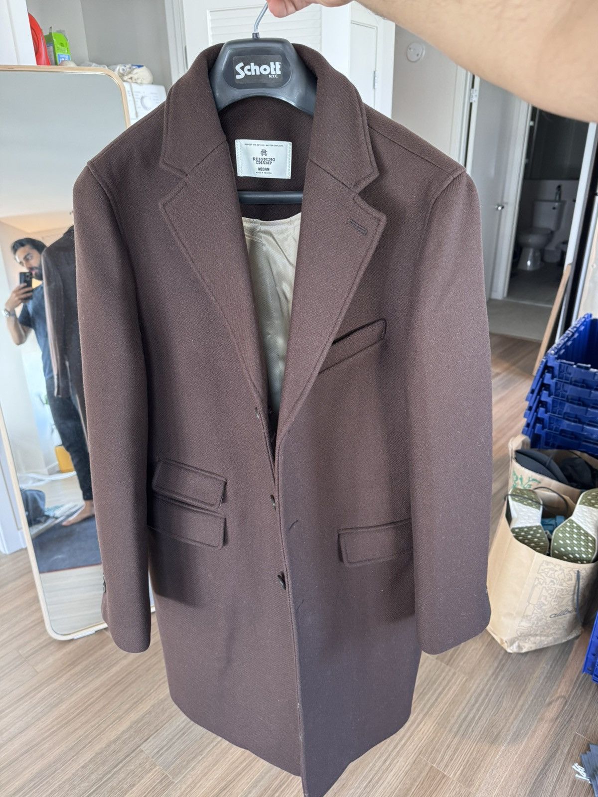 Image of Reigning Champ Away Coat in Sable, Men's (Size Medium)