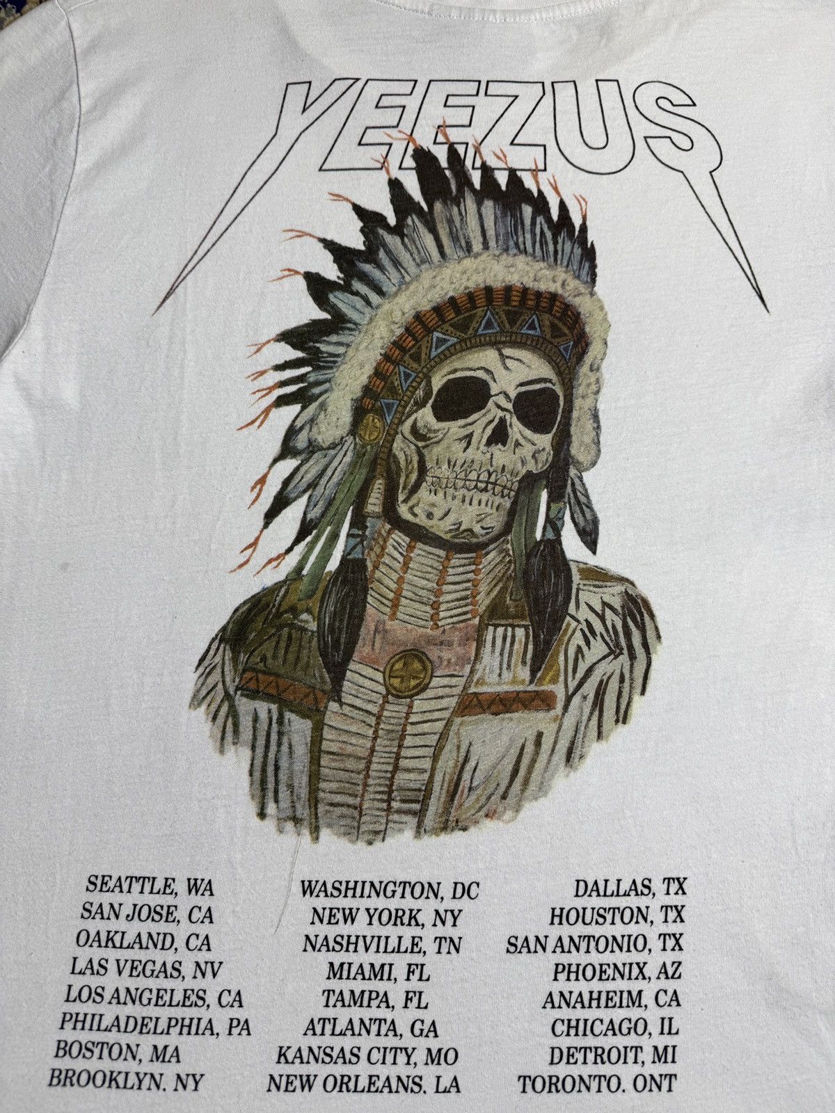 Kanye West 2015 Kanye West Yeezus tour merch tee Native Skull rare Size US L / EU 52-54 / 3 - 4 Thumbnail