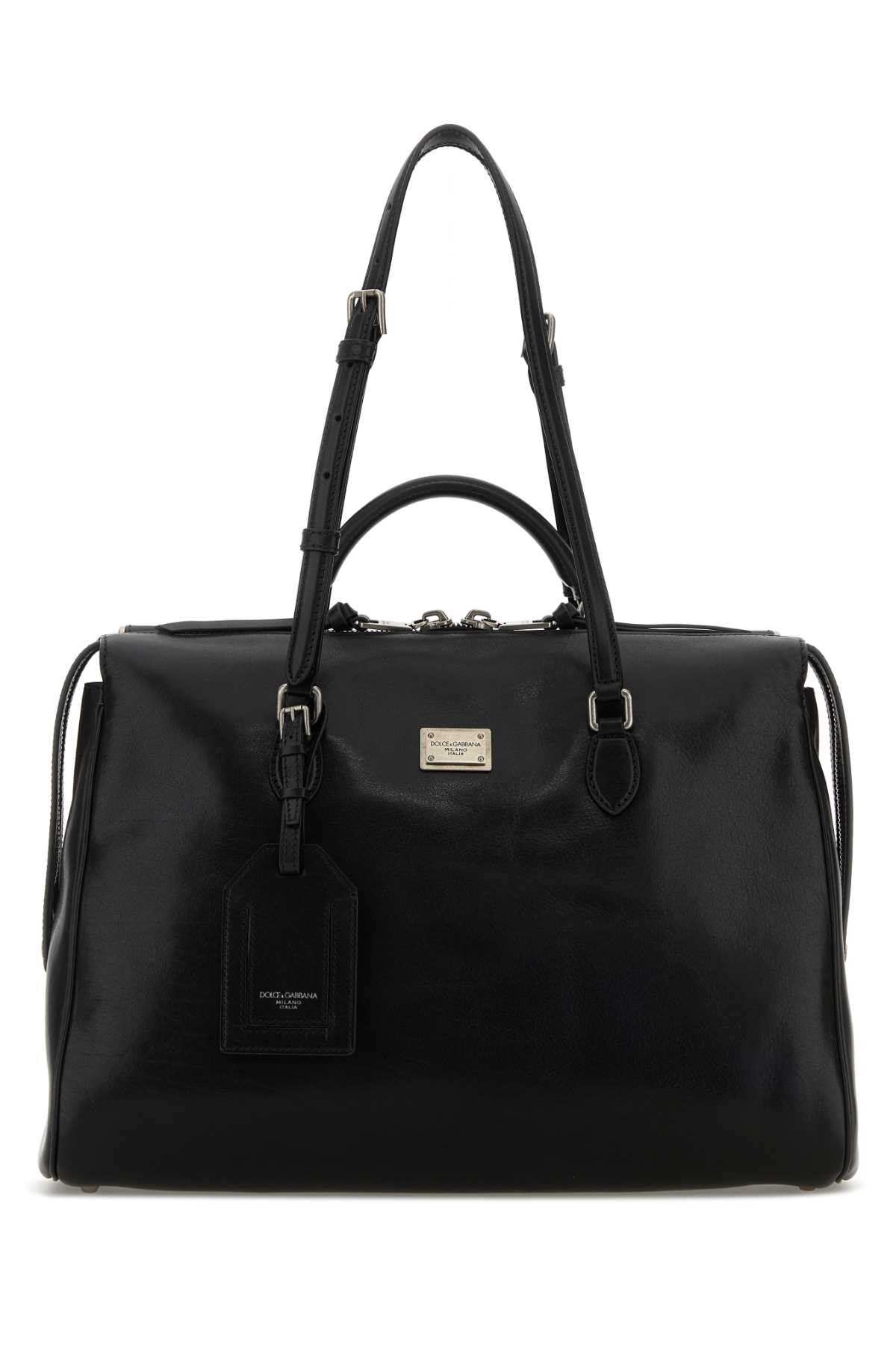Dolce & Gabbana Black Leather Vittoria Handbag Size ONE SIZE - 1 Thumbnail