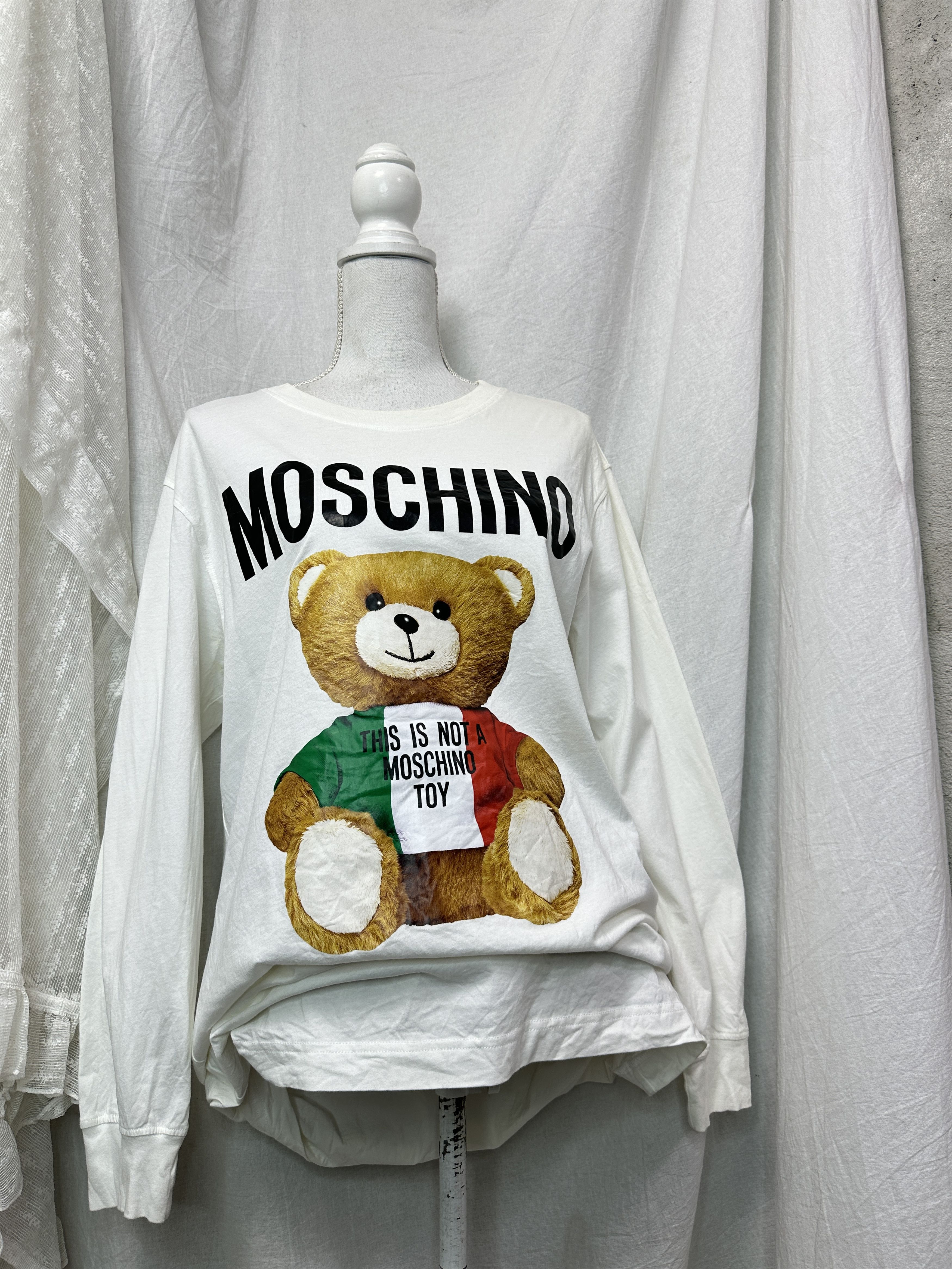 Moschino Vintage Printed Moschino Teddy Bear Longsleeve Y2K Size S / US 4 / IT 40 - 1 Thumbnail