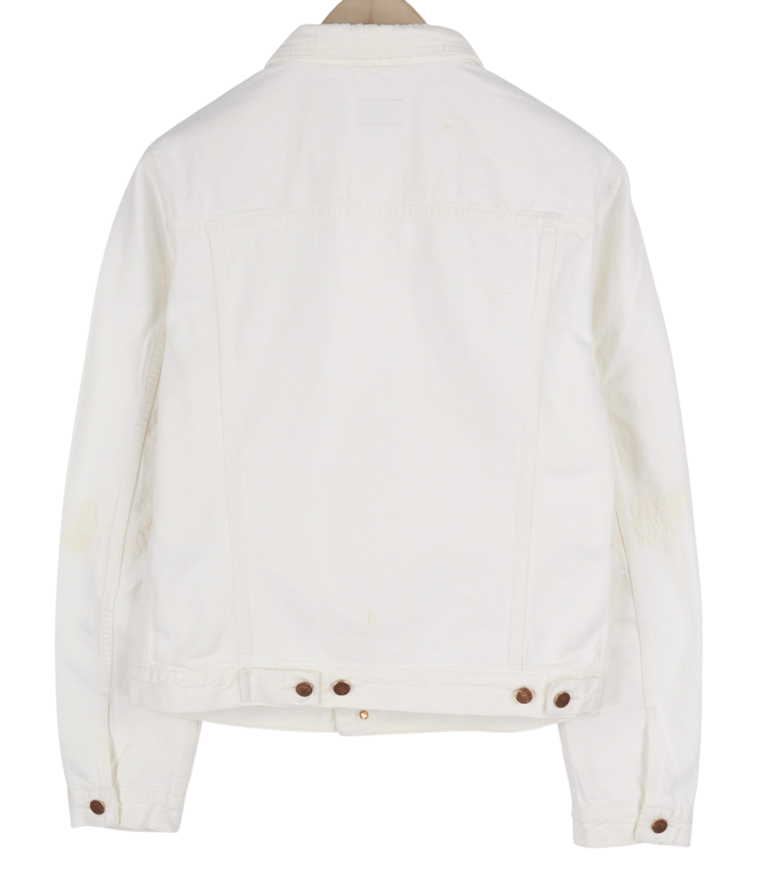 Nudie Jeans BILLY L Pitch White Worn Polo Unlined Light Jacket 82425 Size US L / EU 52-54 / 3 - 2 Thumbnail