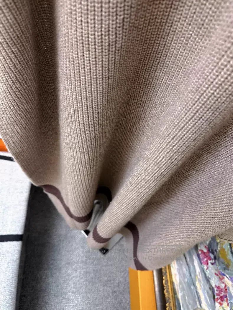 Hermes Hermes Caramel Color Patchwork Cashmere Knit Dress Size XS / US 0-2 / IT 36-38 - 4 Thumbnail