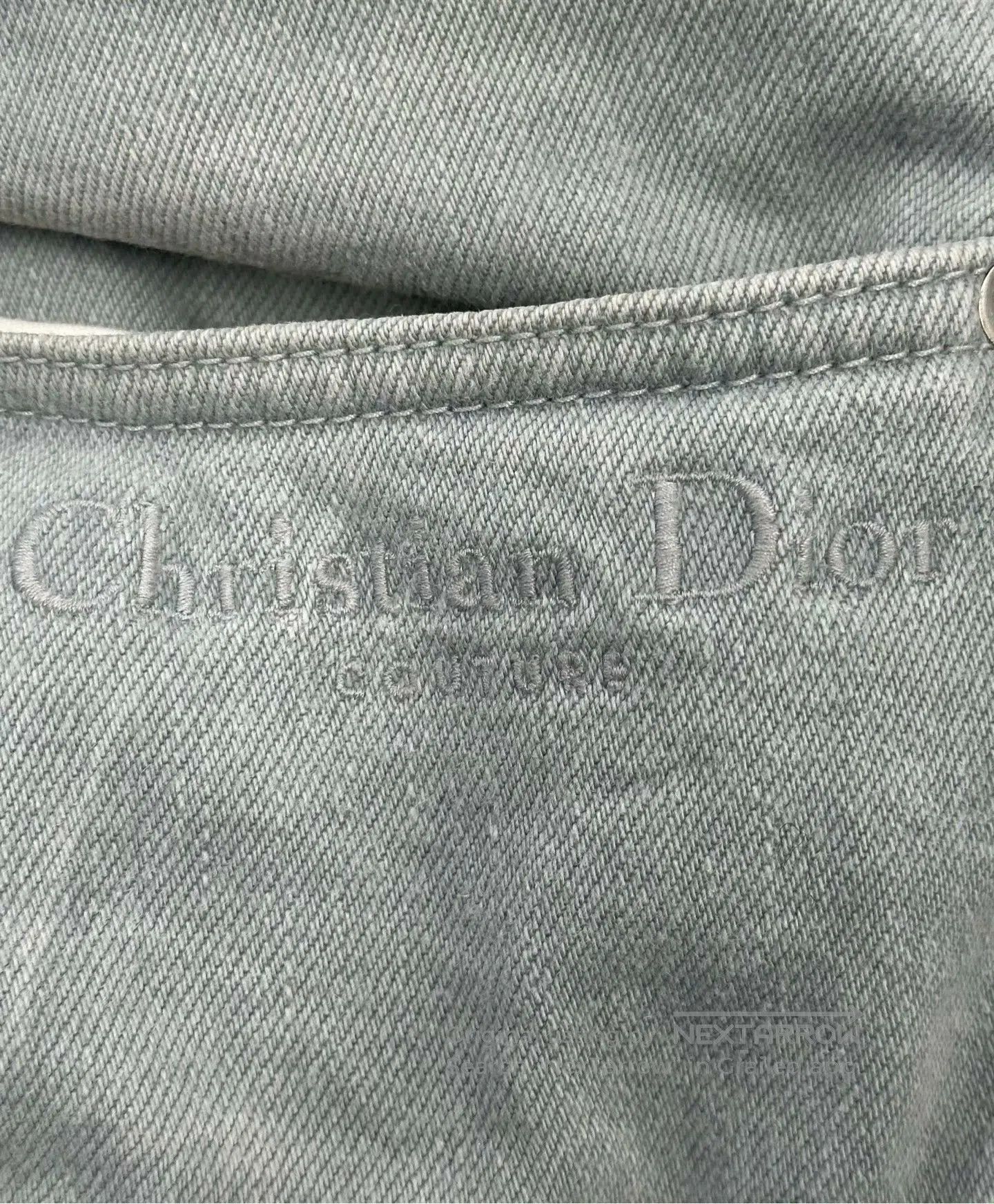 Dior Dior Slogan Embroidered Letter Logo Denim Long Pants| Size US 33 - 3 Thumbnail