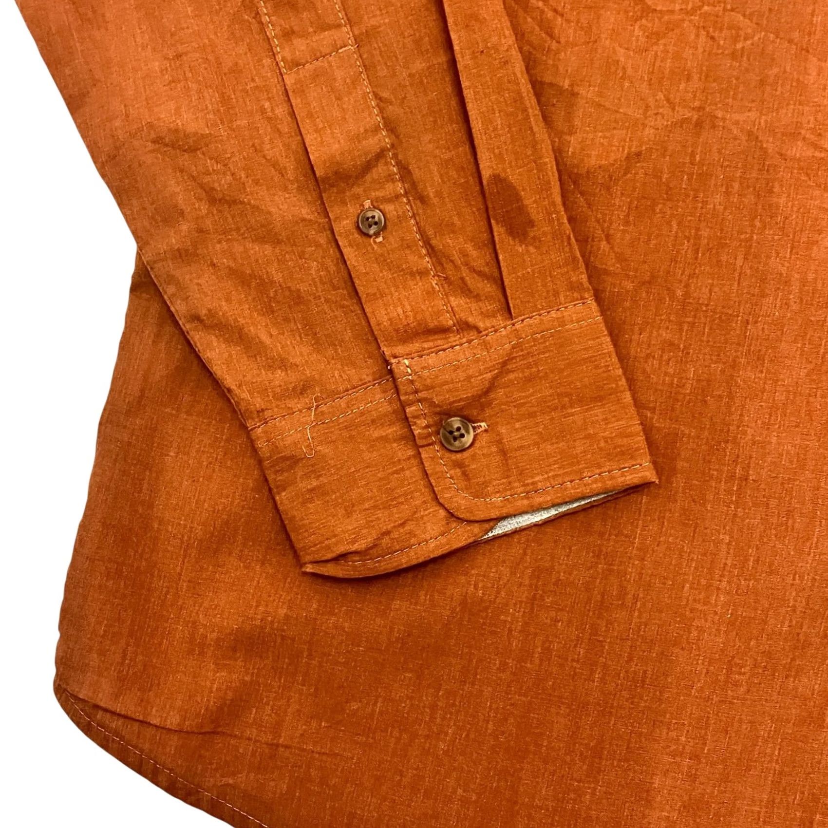 Lee Lee Shirt Mens Large Rust Orange Long Sleeve Regular Fit Cotton Blend Size US L / EU 52-54 / 3 - 2 Thumbnail