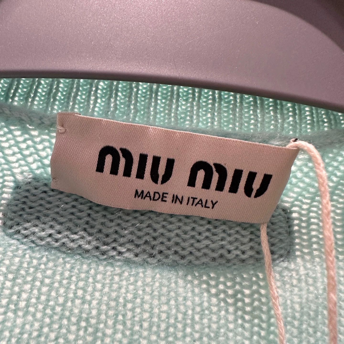 Miu Miu MIU MIU may626 Crystal Lagoon Blue Cashmere Knit SS 38W Size XS / US 0-2 / IT 36-38 - 3 Thumbnail