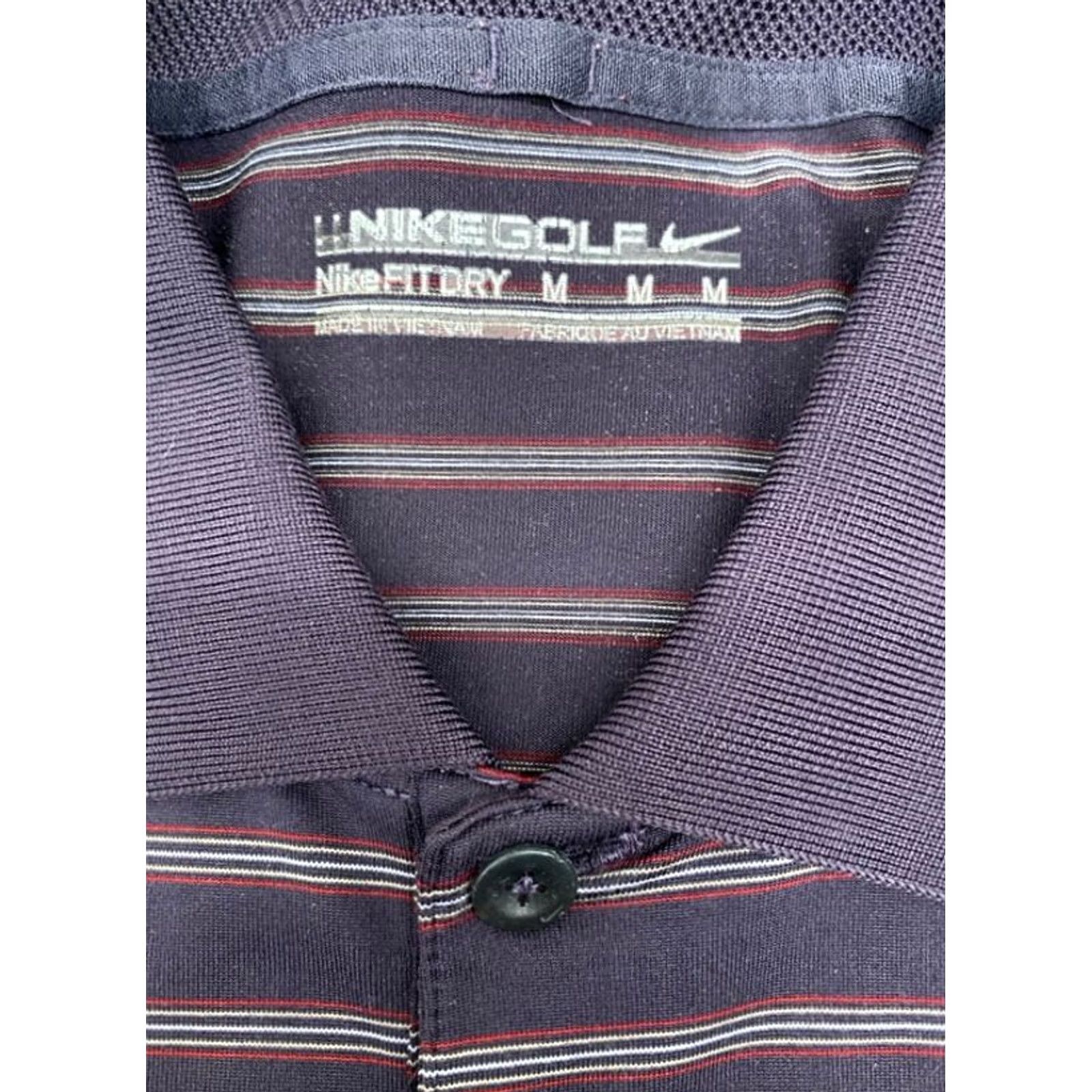 Nike Nike Dri FIT Golf Polo Shirt M Adult Multicolor Striped Short Sleeve Nike Logo 335839-511 Mens Polo Size US M / EU 48-50 / 2 - 4 Thumbnail