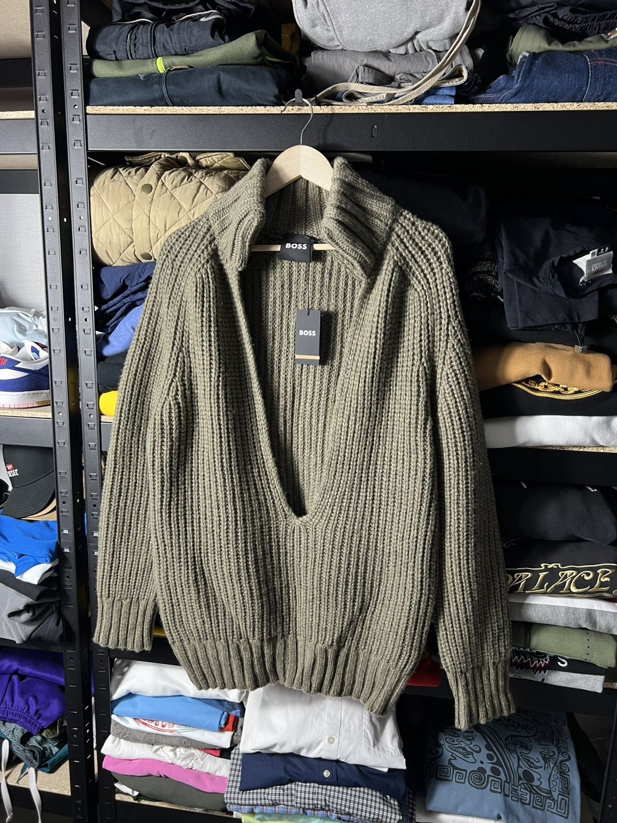 Hugo Boss RRP 520$ NWT Boss Luxury Wool Chunky Knit Sweater Green Size US M / EU 48-50 / 2 - 6 Thumbnail