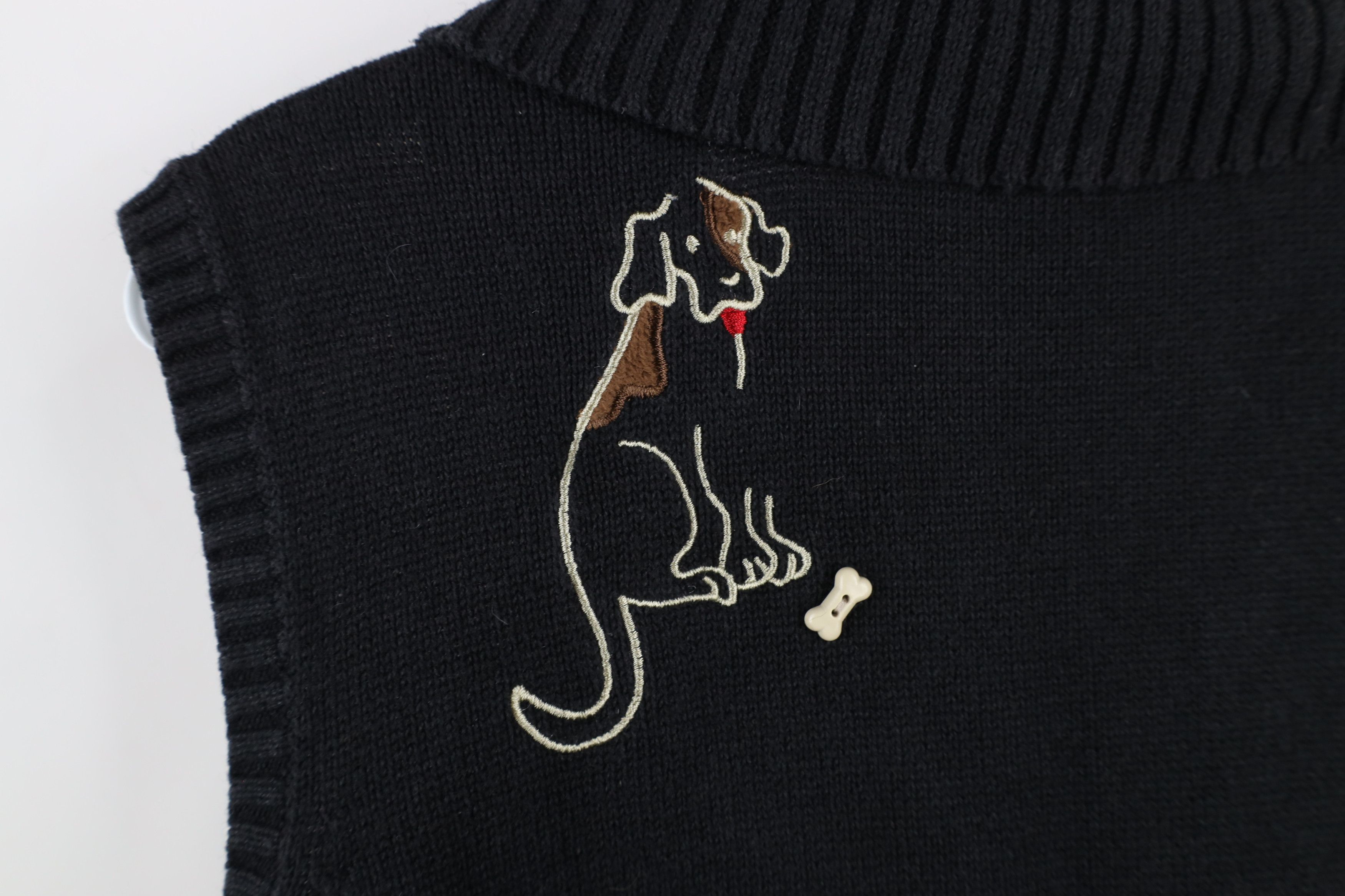 Vintage Vintage 90s Streetwear Dog Puppy Knit Full Zip Sweater Vest Size XXL / US 16-18 / IT 52-54 - 9 Thumbnail
