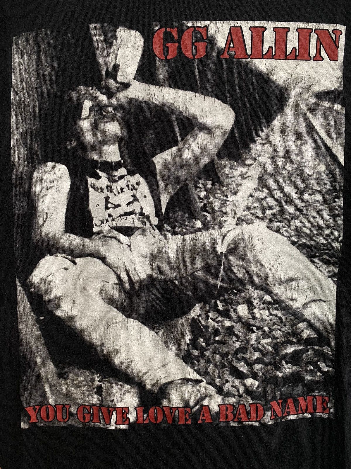 Band Tees GG Allin You Give Love A Bad Name Vintage Shirt Size US L / EU 52-54 / 3 - 2 Thumbnail