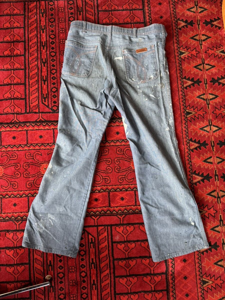 Vintage Distressed blue denim carpenter jeans with paint splatters Size US 34 / EU 50 - 3 Thumbnail