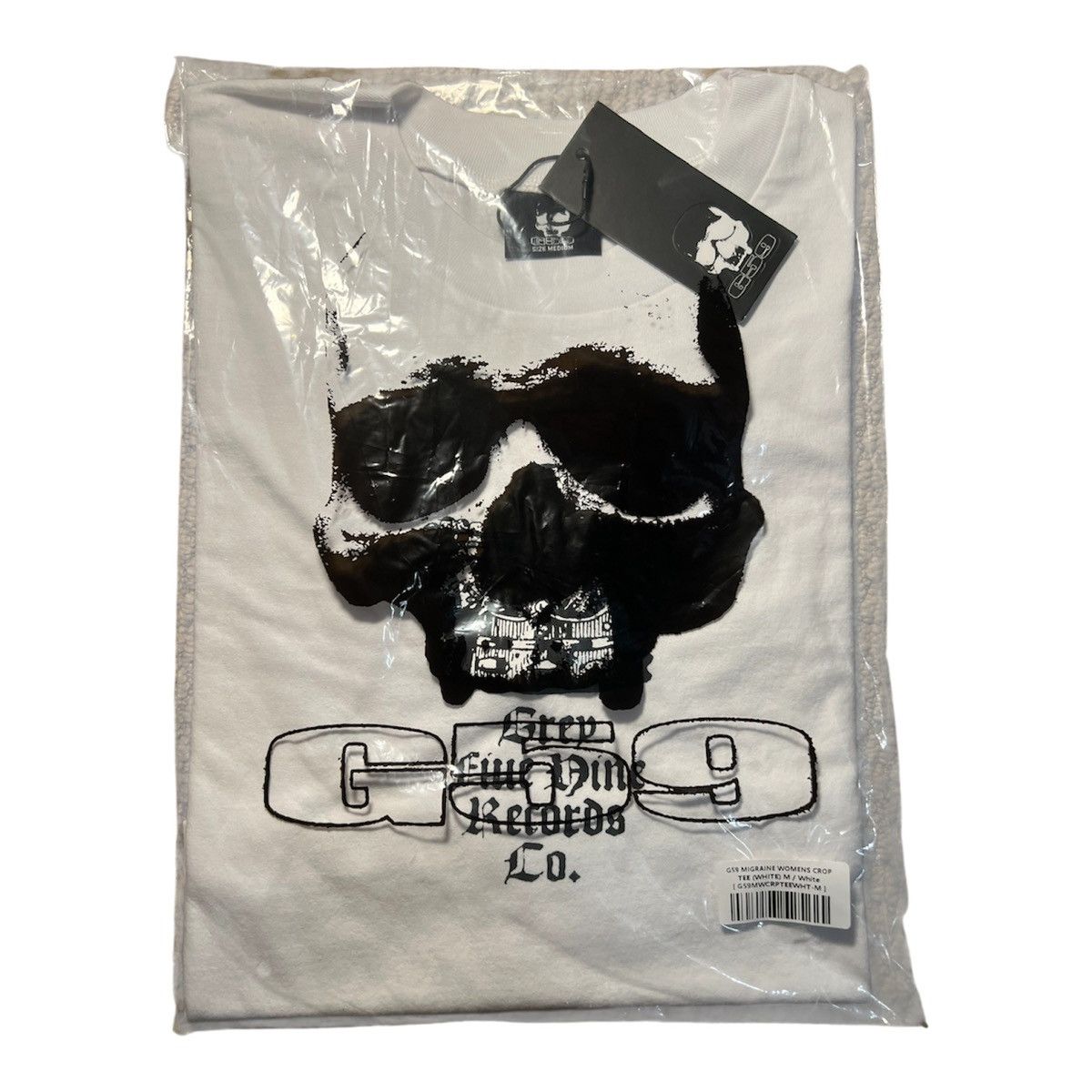 G59 MIGRAINE WOMENS CROP TEE (WHITE) M