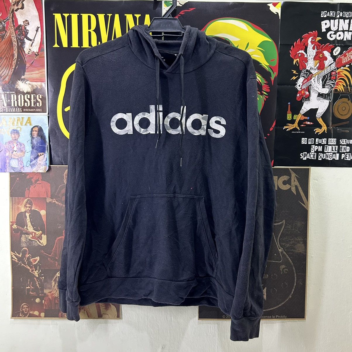 Vintage Vintage Adidas Spell Out Hoodie Size US M / EU 48-50 / 2 - 1 Thumbnail