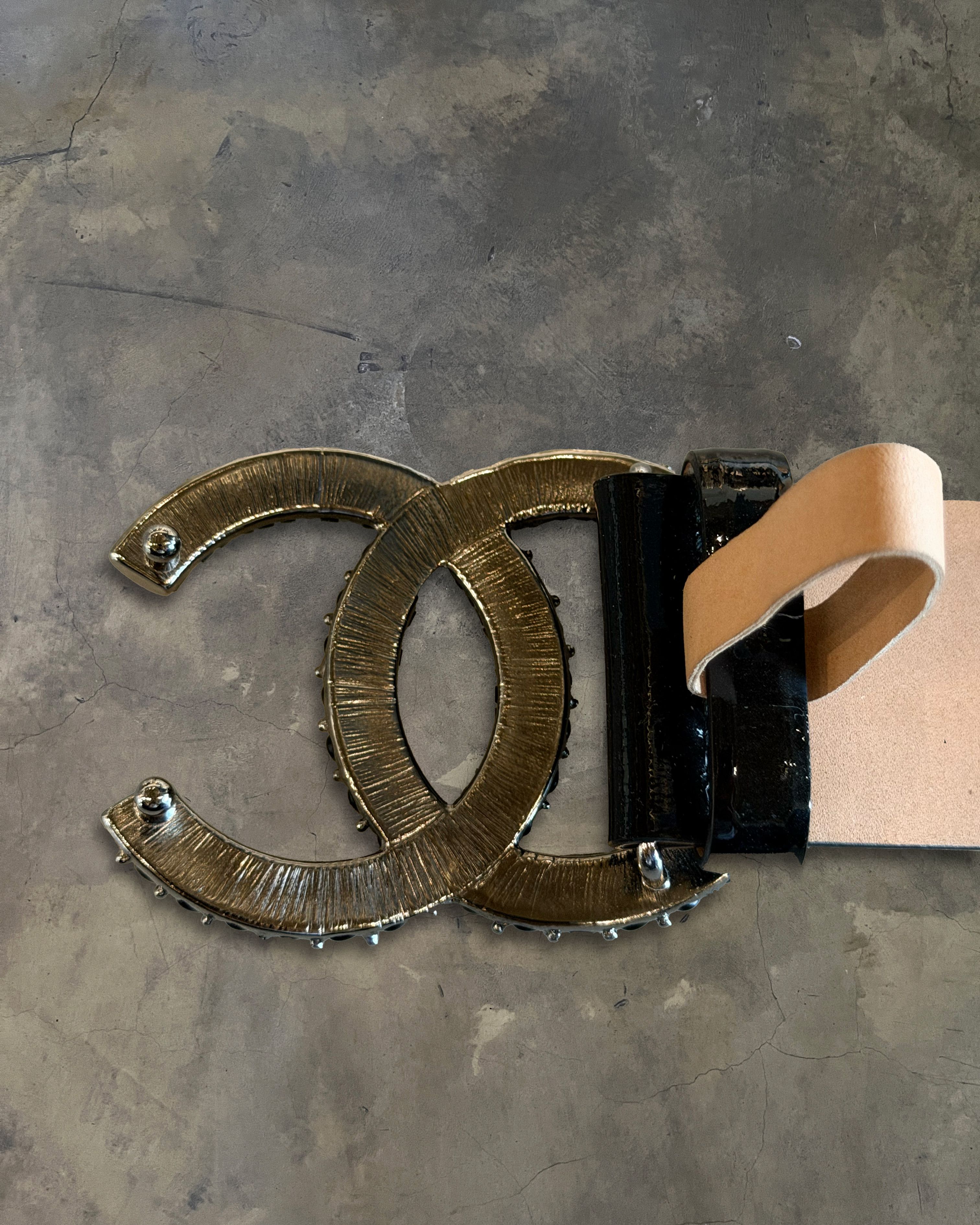 Chanel CHANEL CRYSTAL CC LOGO BELT Size 34 - 6 Thumbnail