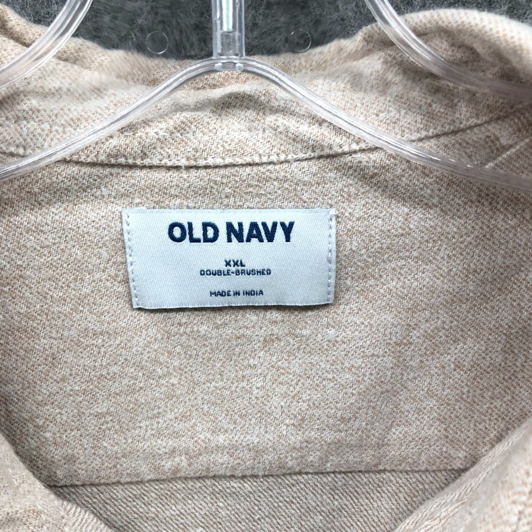 Old Navy Old Navy Flannel Shirt Mens 2XL Beige Cotton Long Sleeve Button-Up Shirt Mens XL? Size US XXL / EU 58 / 5 - 5 Thumbnail