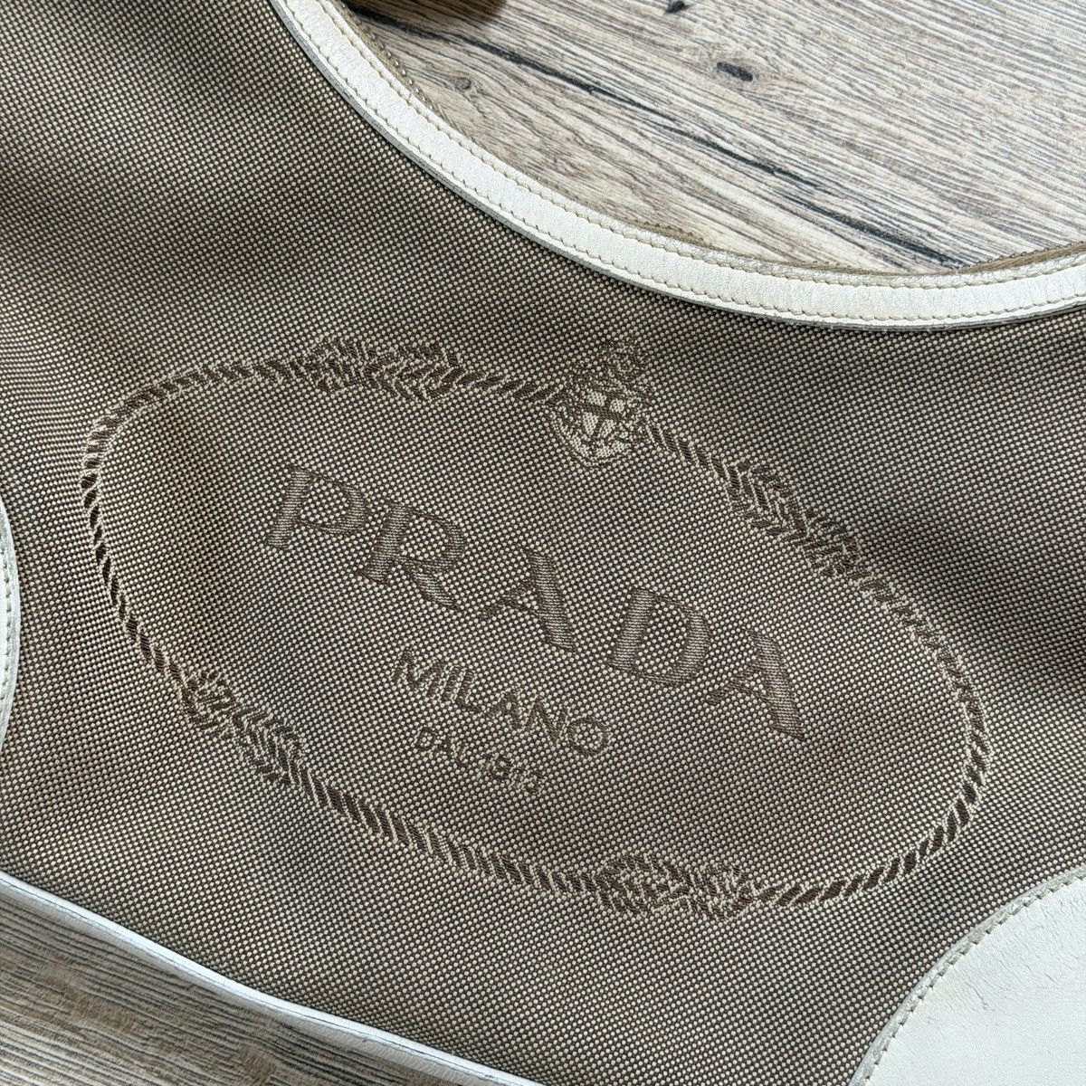 Prada Prada bag big logo jacquard canvas Size ONE SIZE - 5 Thumbnail