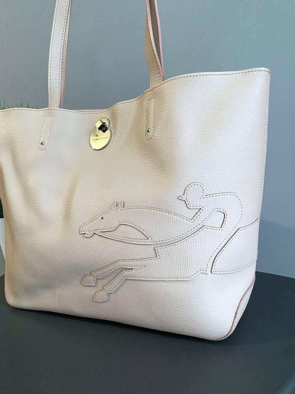 Longchamp Longchamp Shop It Tote Leather Light Pink Hand Bag Size ONE SIZE - 3 Thumbnail
