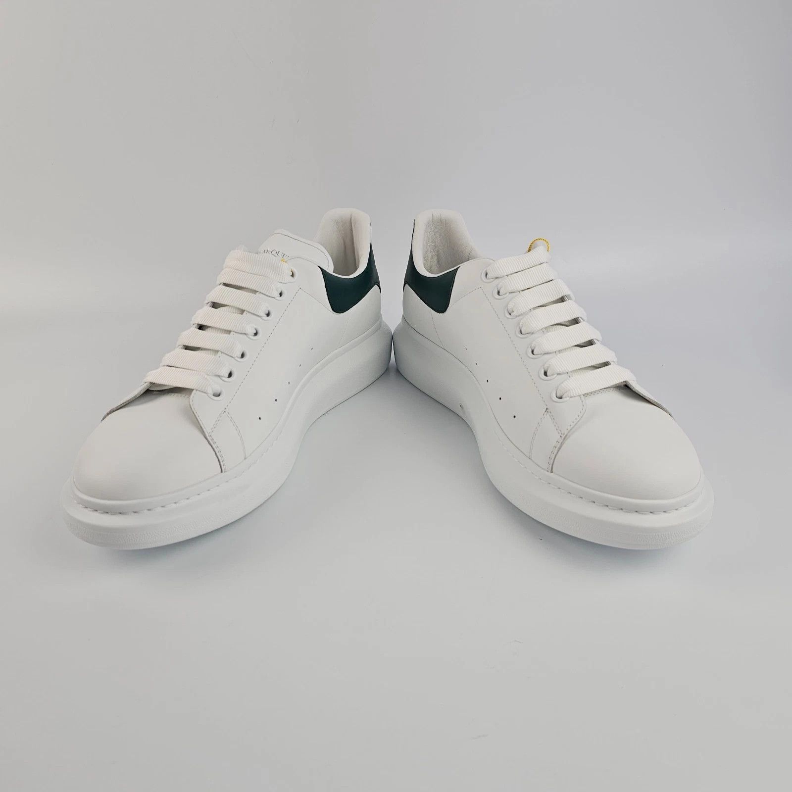 MCQUEEN Oversized $590 Men's Wht/Grn Lthr Sneakers