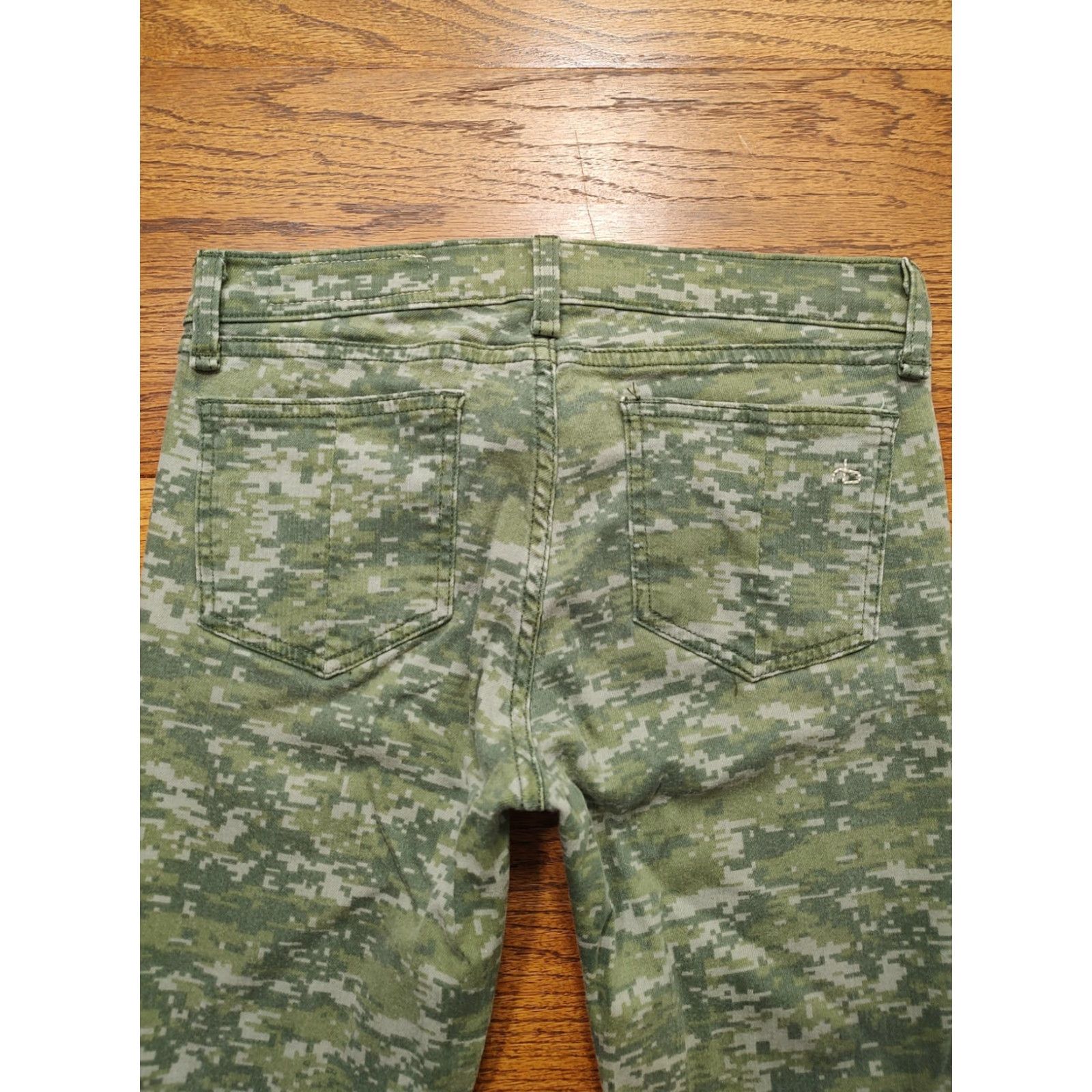 Rag & Bone Rag & Bone Jeans Womens Skinny Low Rise Slim Stretch 5-Pocket Green Camouflage 27 x 28 | Denim Cotton Spandex Tencel USA Vintage N/A Size 27" / US 4 / IT 40 - 4 Thumbnail