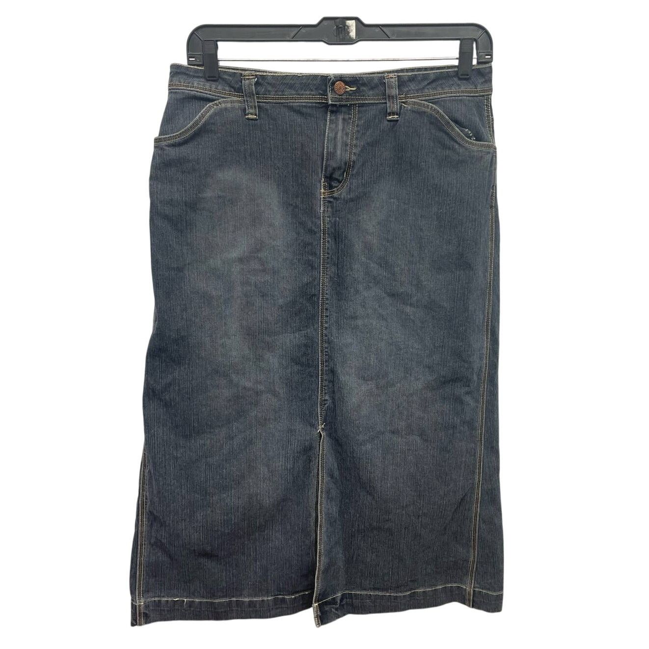 Bill Blass Bill Blass Womens Size 12 Midi A-Line Denim Blue Jean Skirt Size 34" / US 12 / IT 48 - 1 Thumbnail