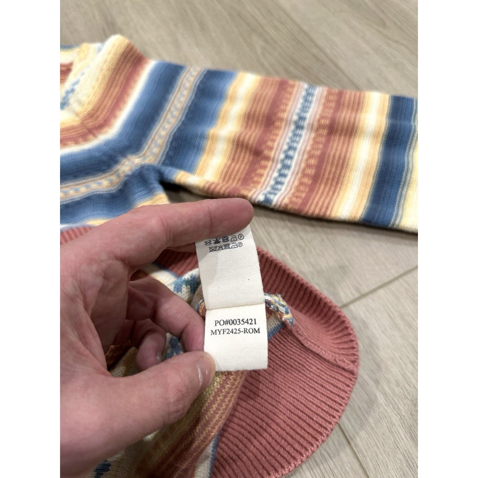 Faherty Faherty Stripe Crewneck Sweater Red Basin Ombré Men’s L Unisex Cotton - Cashmere Pullover Knit Long Sleeve Size US L / EU 52-54 / 3 - 7 Thumbnail