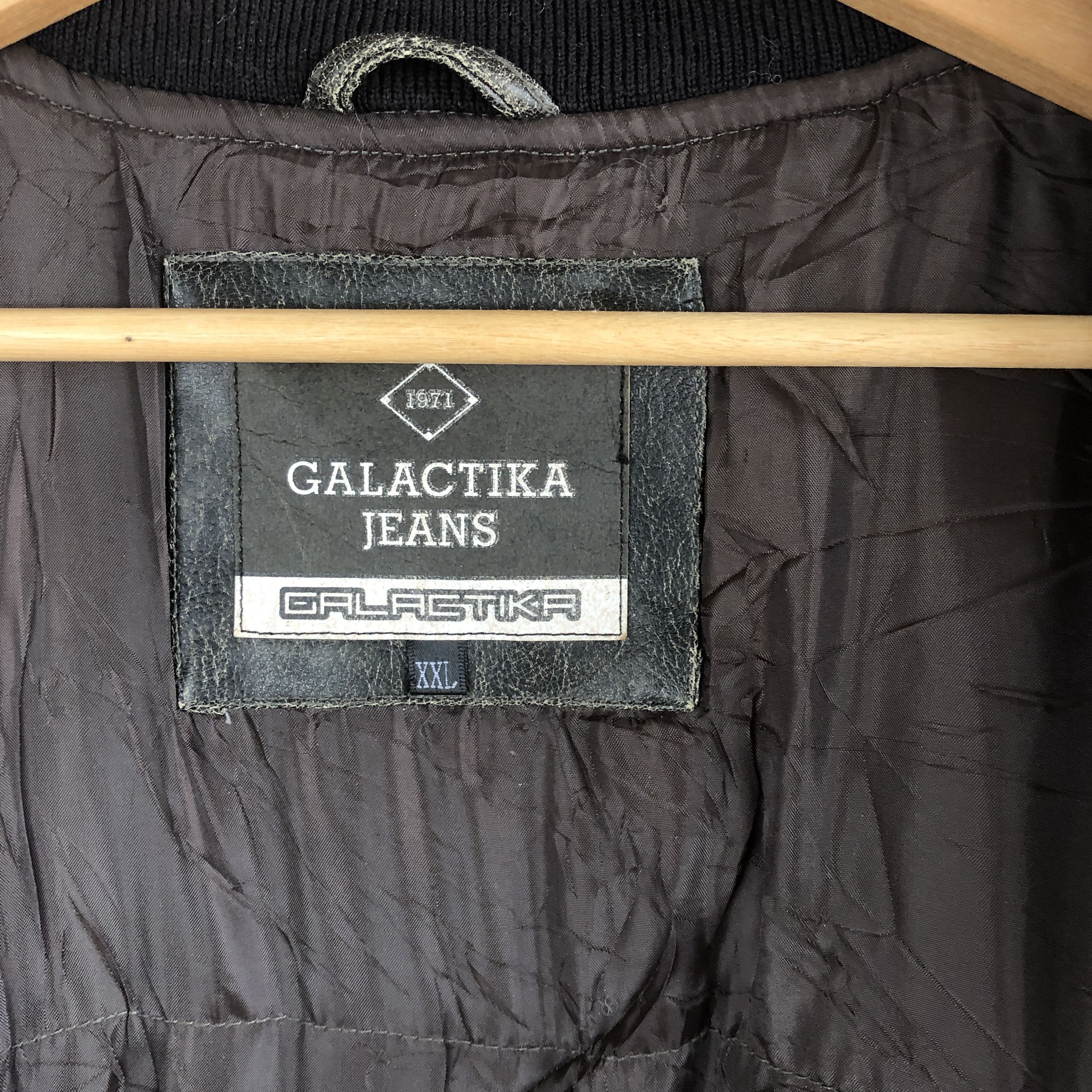 Japanese Brand × Vintage Vintage Galactika Leather Baseball Jackets Letterman Jacket Size US XL / EU 56 / 4 - 7 Thumbnail