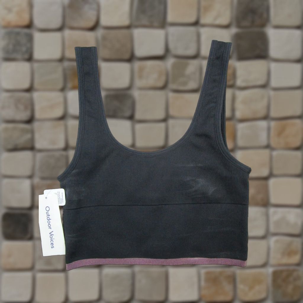 Outdoor Voices Outdoor Voices Top Womens Xxs Black Purple Ribbed New Size XXS / US 00 / IT 34 - 1 Thumbnail